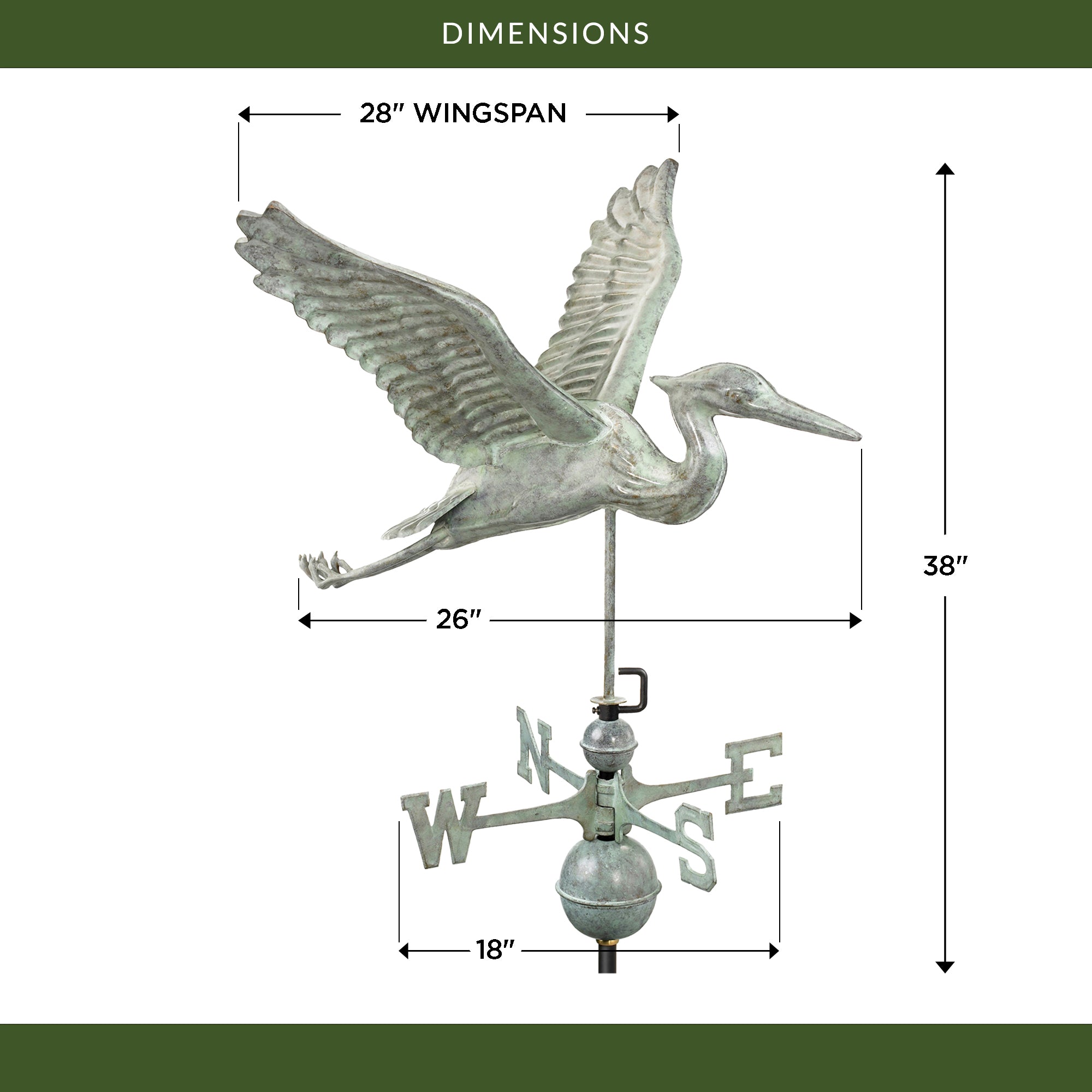 Blue Heron Weathervane - Evira