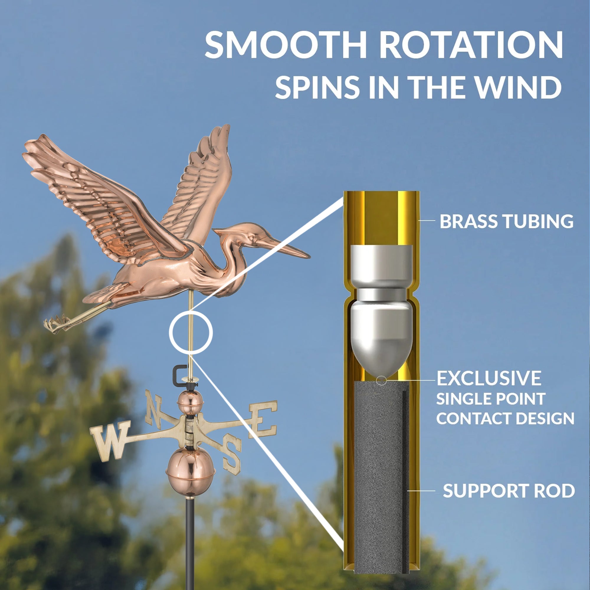 Blue Heron Weathervane - Evira
