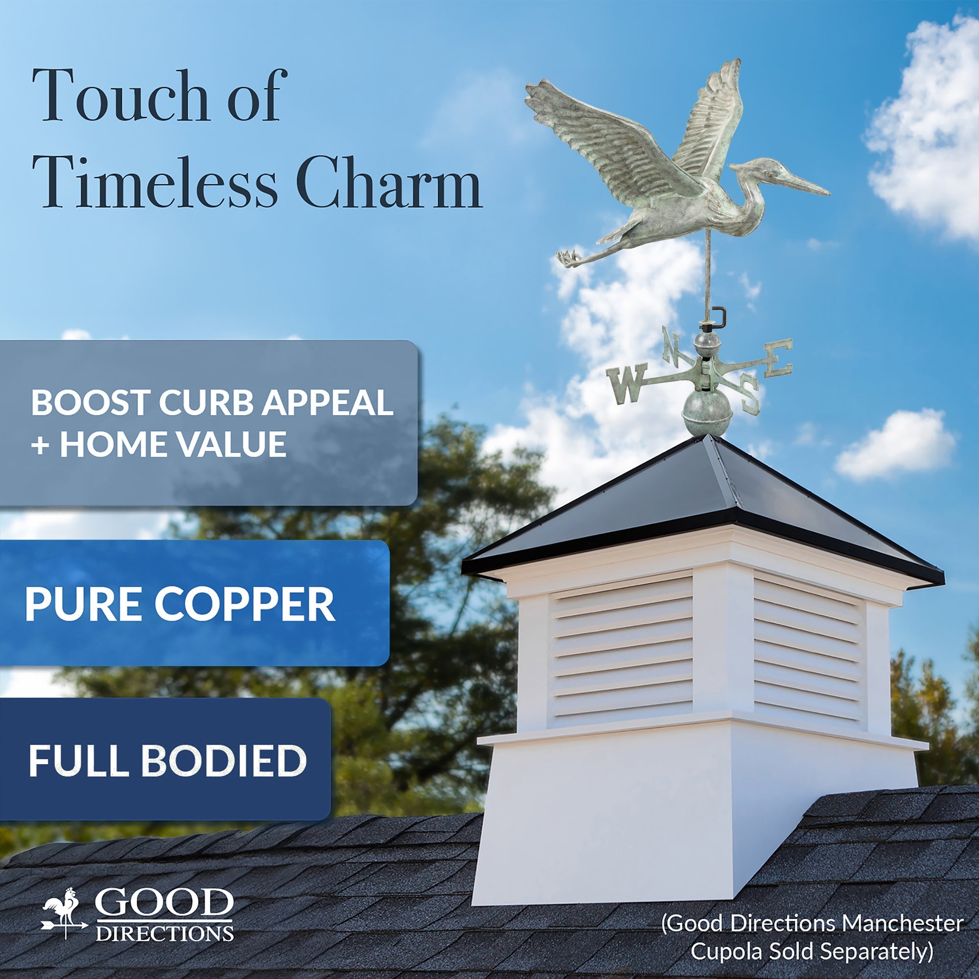 Blue Heron Weathervane - Evira