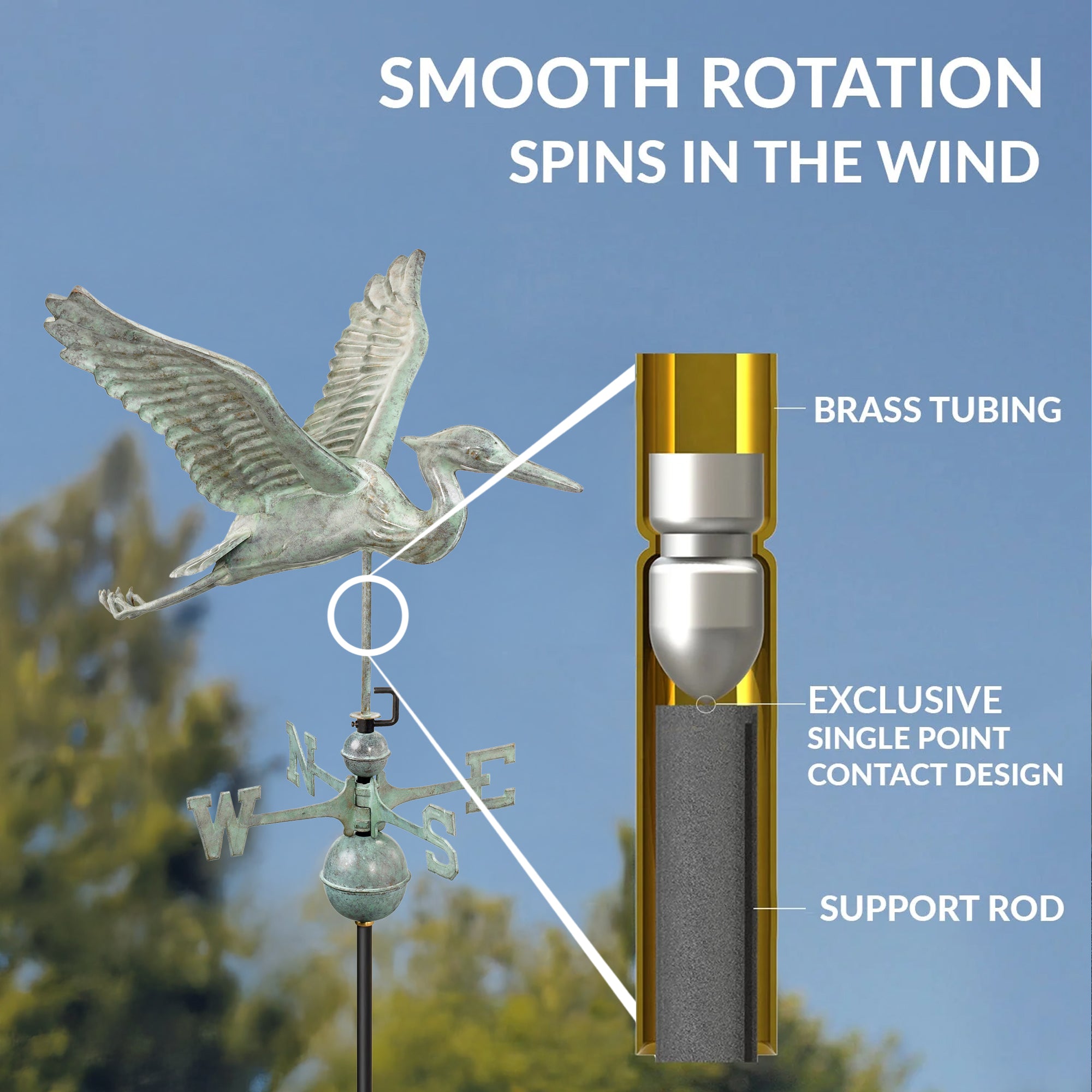 Blue Heron Weathervane - Evira