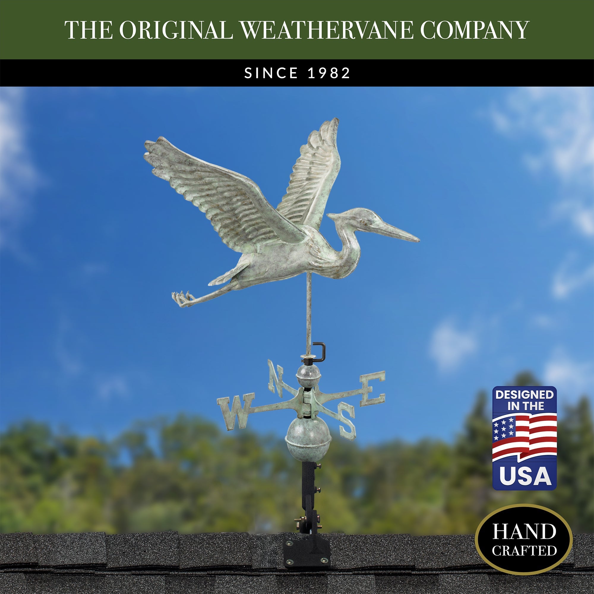 Blue Heron Weathervane - Evira