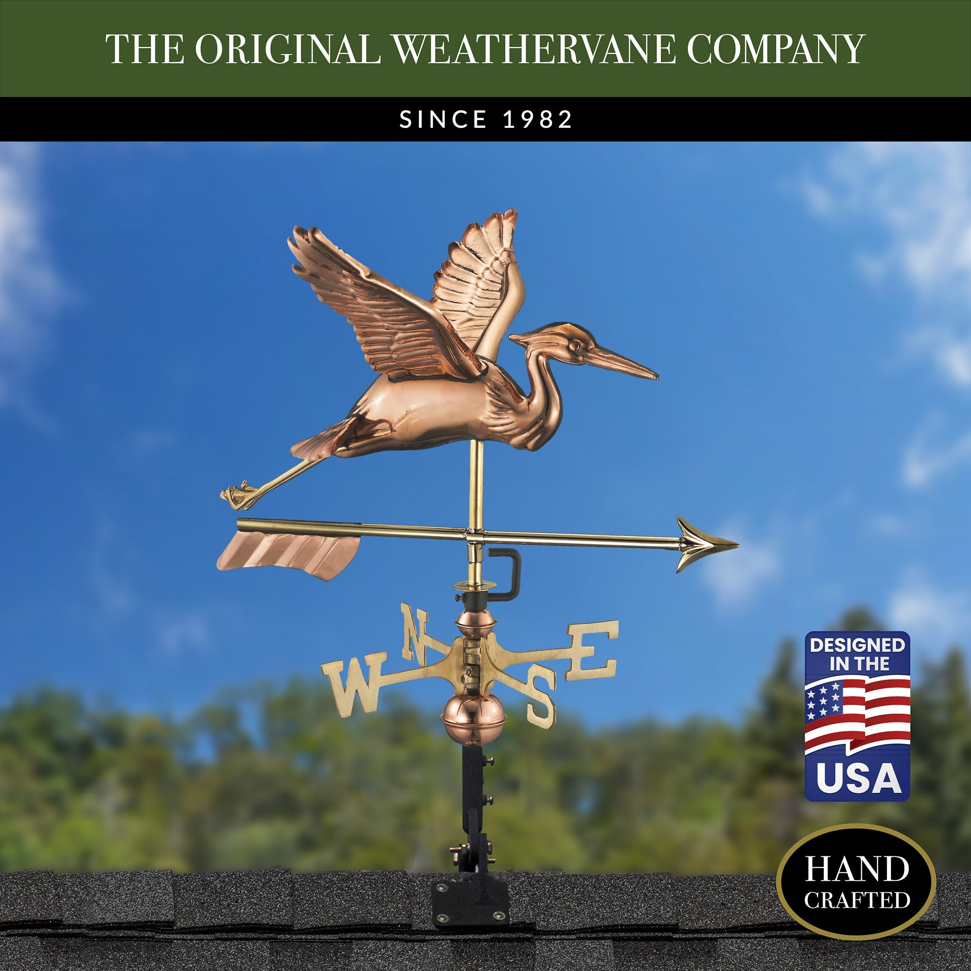 Blue Heron with Arrow Cottage Weathervane - Evira