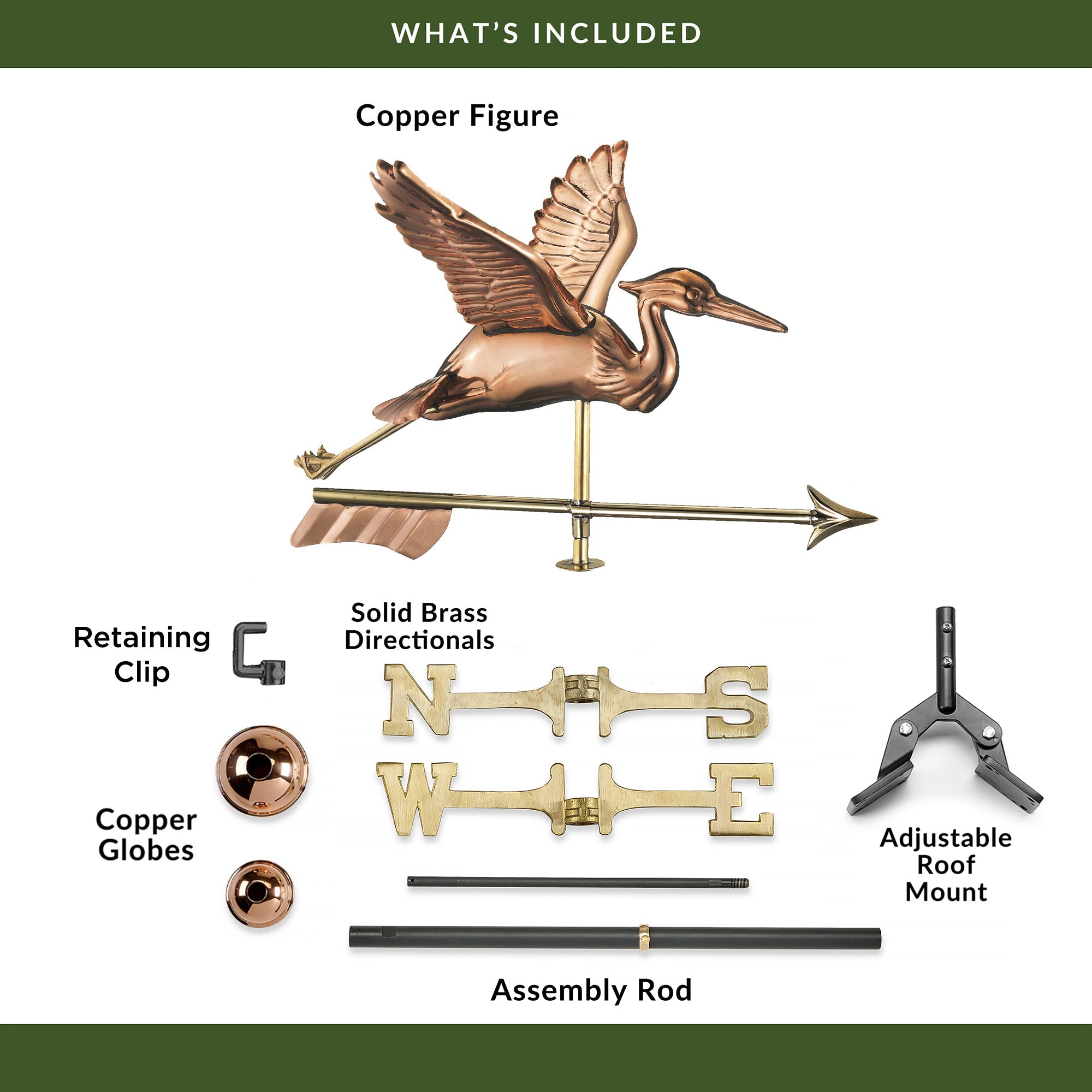Blue Heron with Arrow Cottage Weathervane - Evira