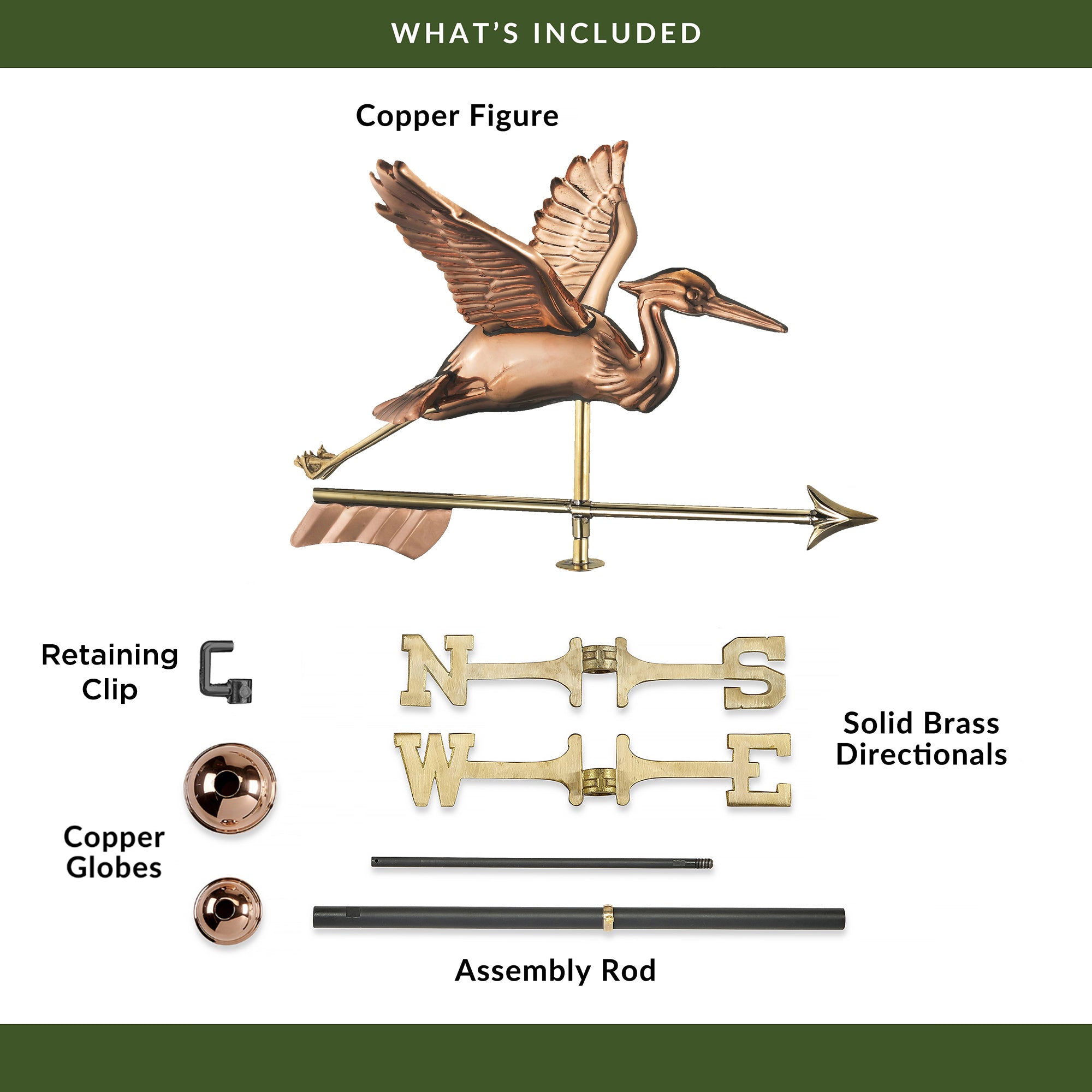 Blue Heron with Arrow Cottage Weathervane - Evira