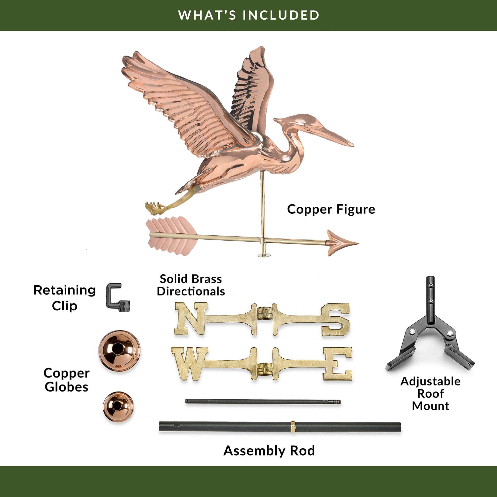 Blue Heron with Arrow Weathervane - Evira