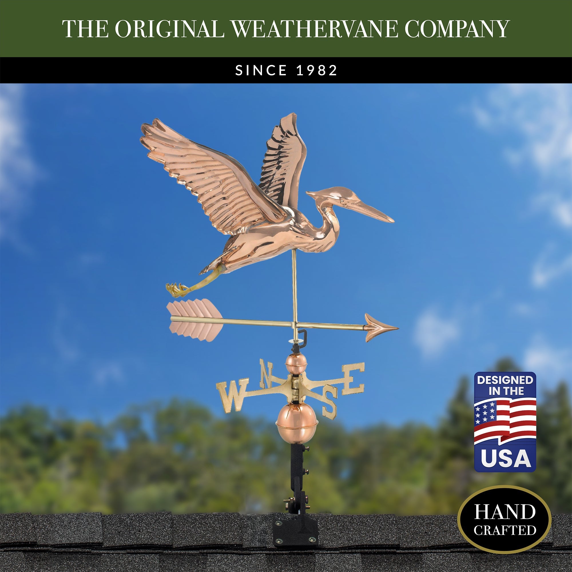 Blue Heron with Arrow Weathervane - Evira