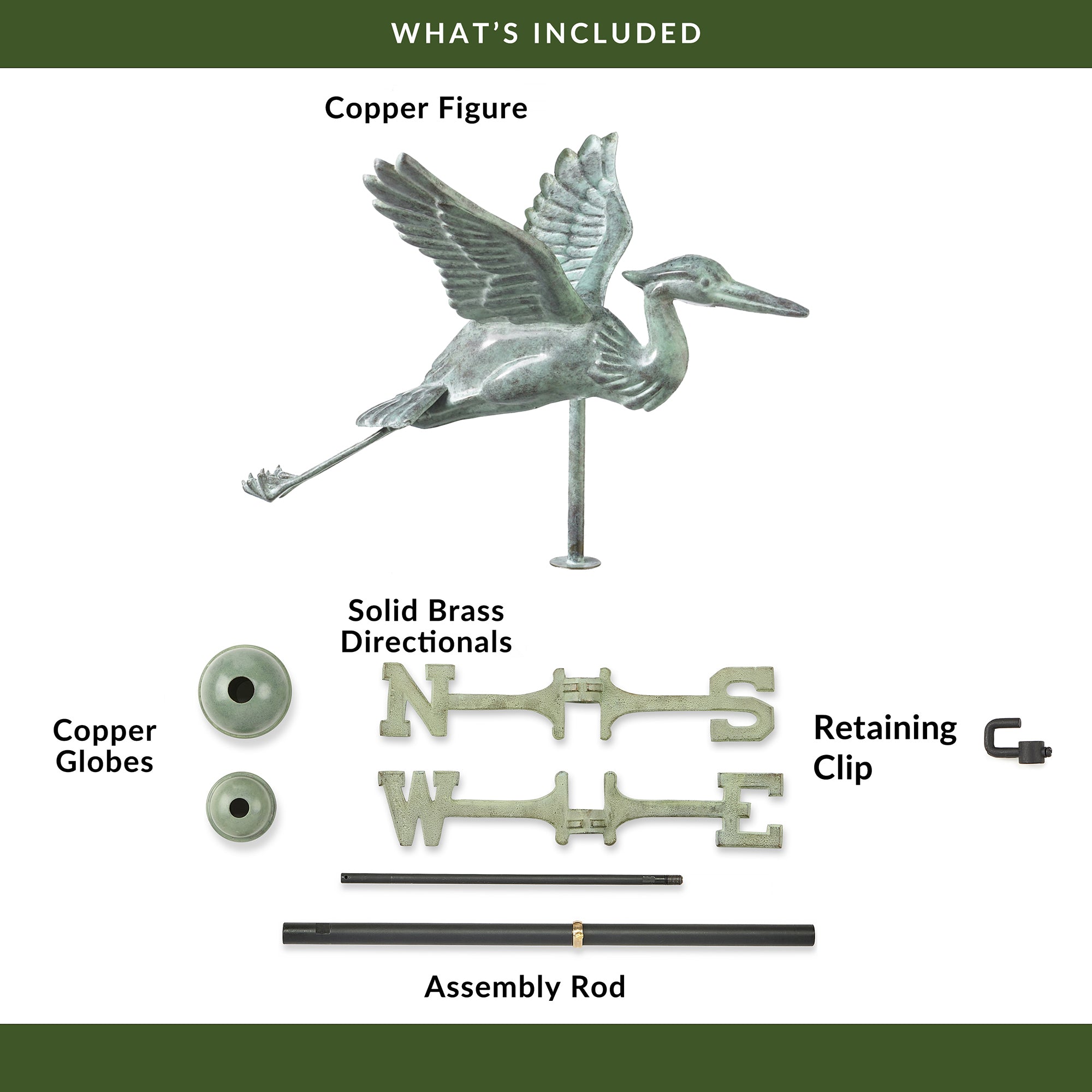 Blue Verde Blue Heron Cottage Weathervane - Evira
