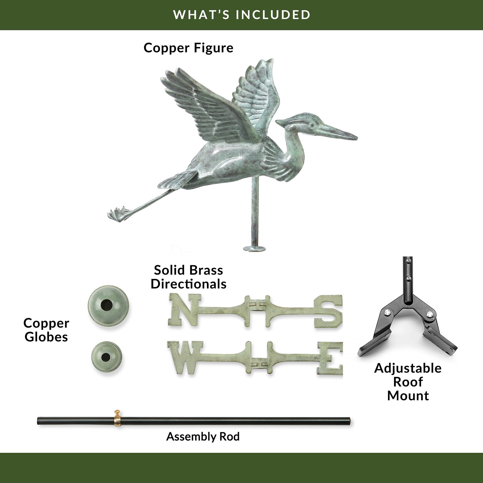Blue Verde Blue Heron Cottage Weathervane - Evira