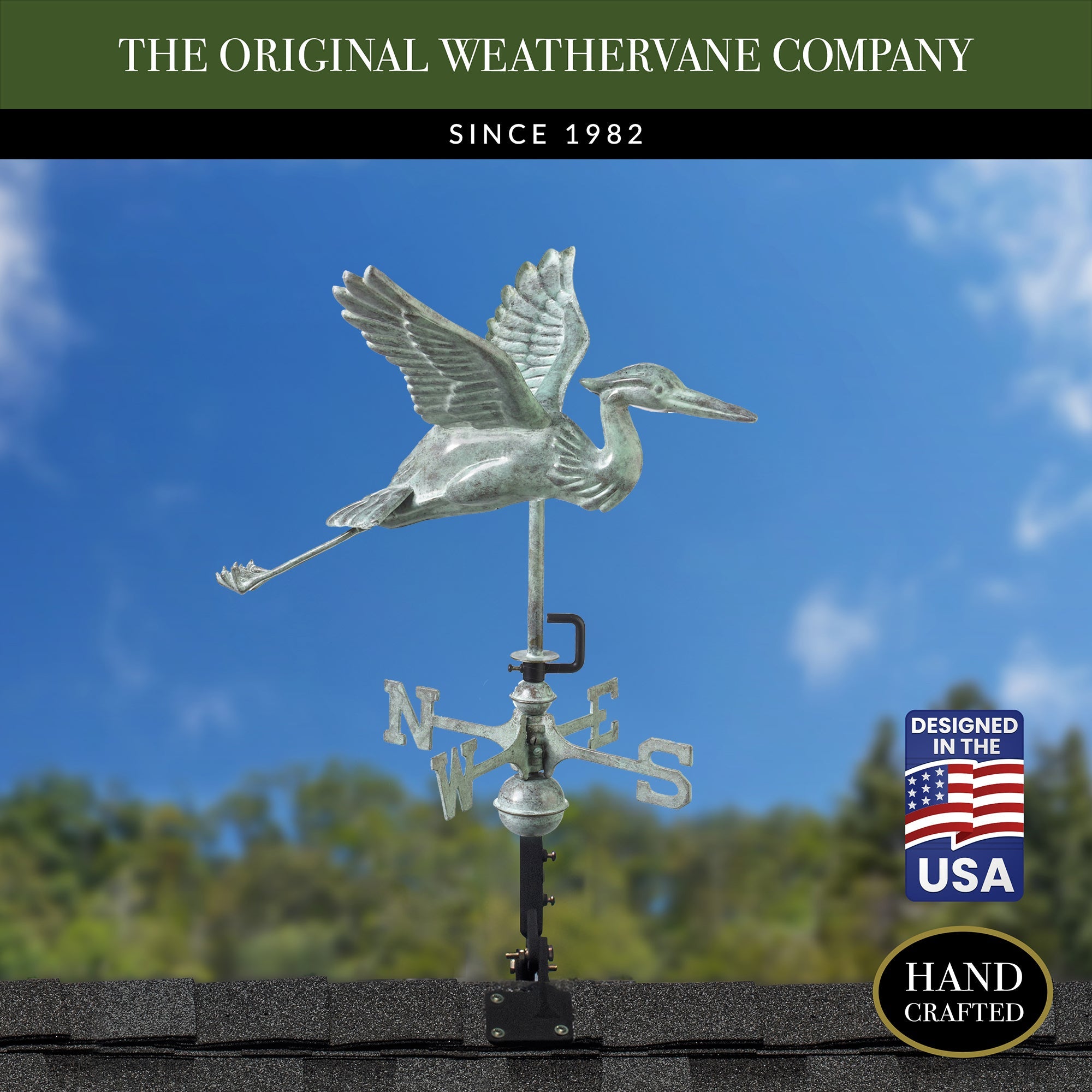 Blue Verde Blue Heron Cottage Weathervane - Evira