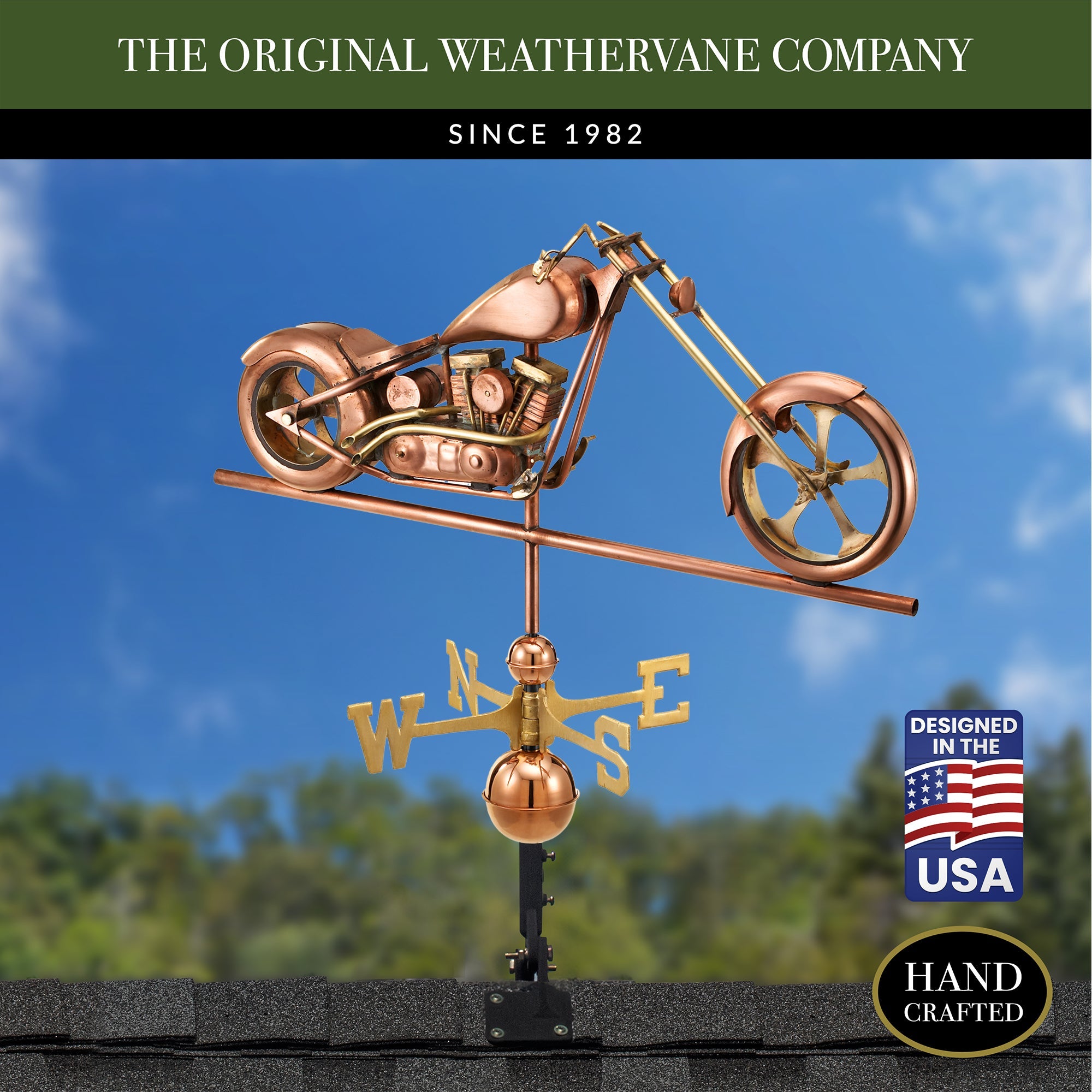 Chopper Motorcycle Weathervane - Evira