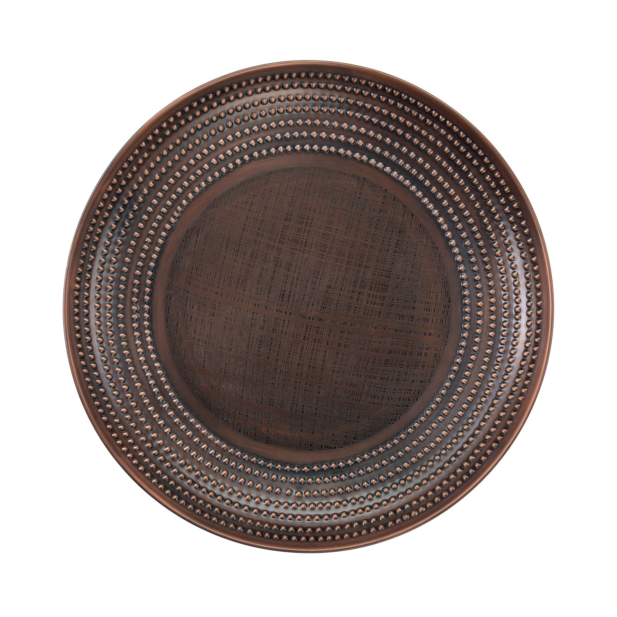 Classic Birdbath Pedestal with Beaded Copper Basin, 18"D - Bronze Finish - Evira