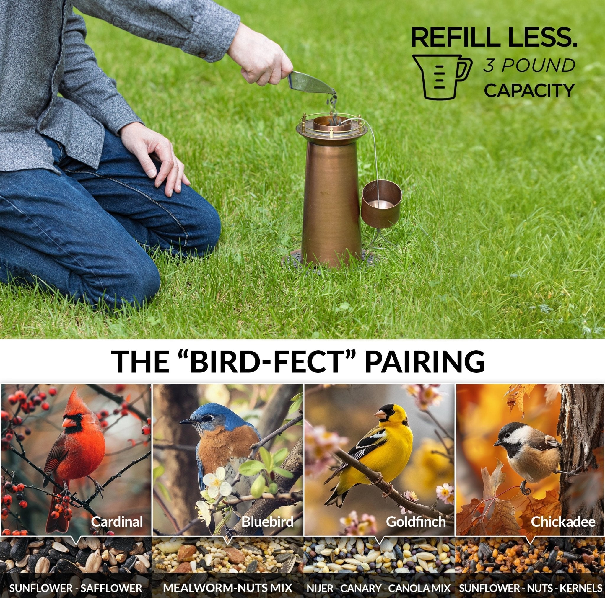 Copper Lighthouse Bird Feeder - Evira
