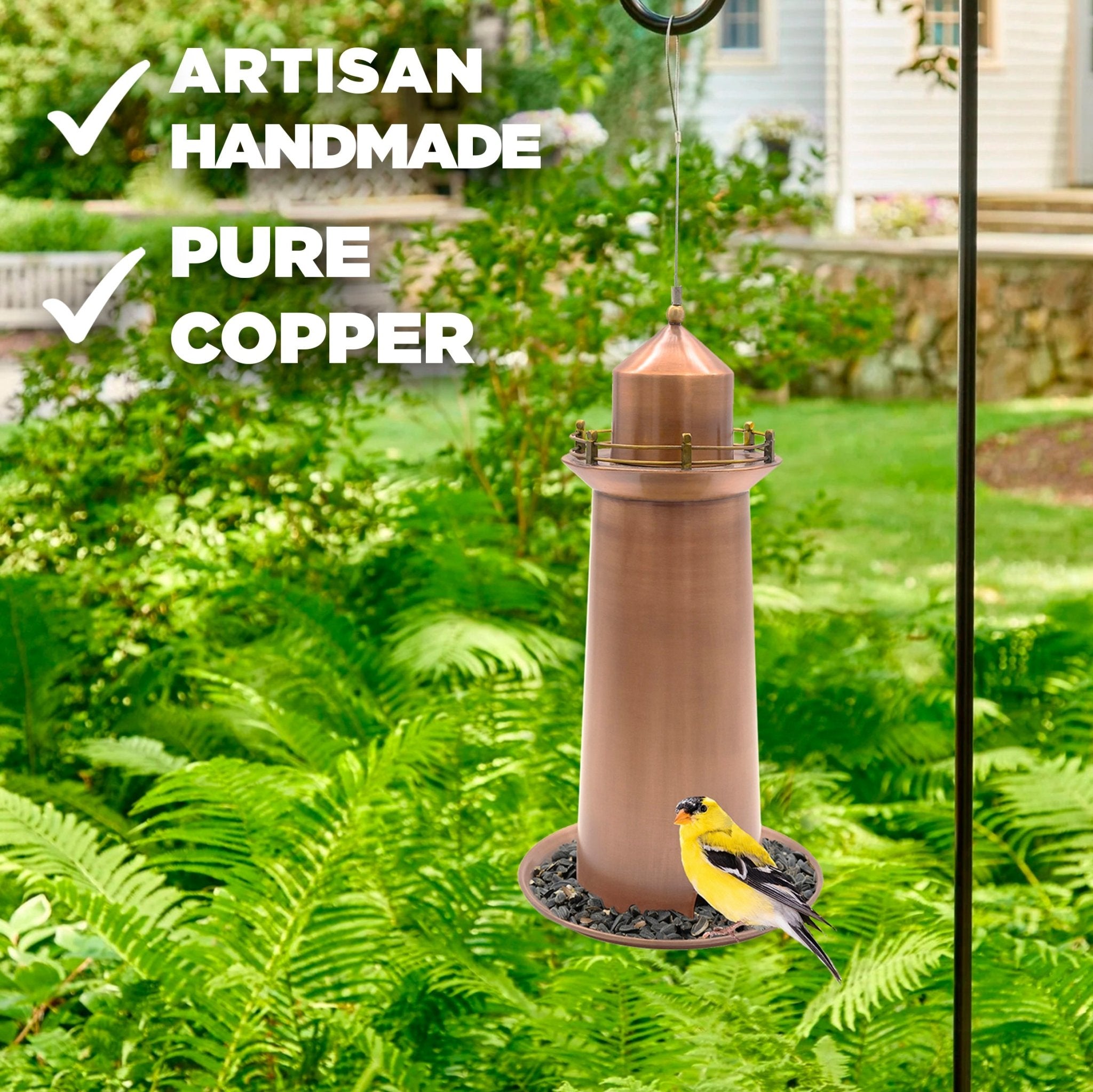Copper Lighthouse Bird Feeder - Evira