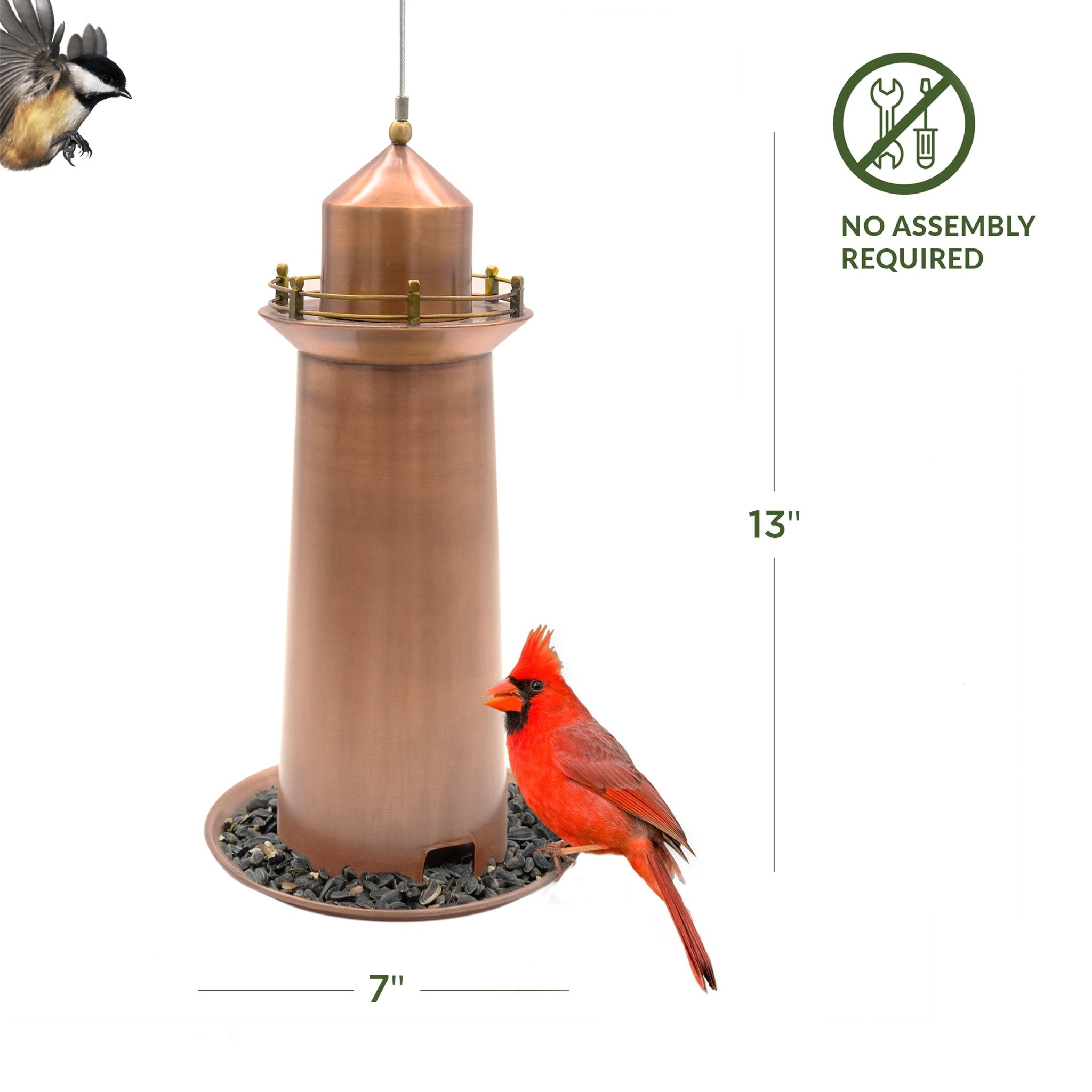 Copper Lighthouse Bird Feeder - Evira