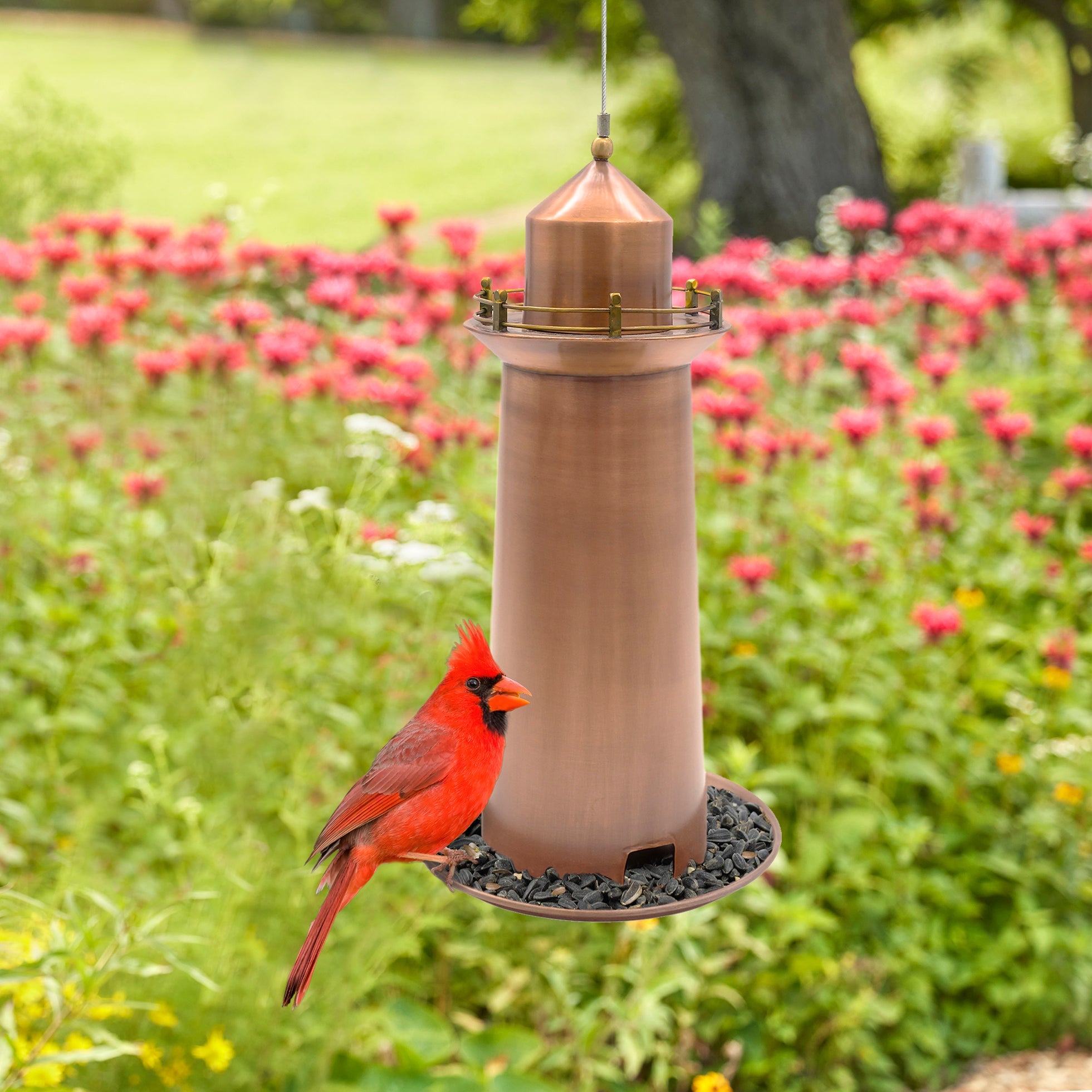 Copper Lighthouse Bird Feeder - Evira