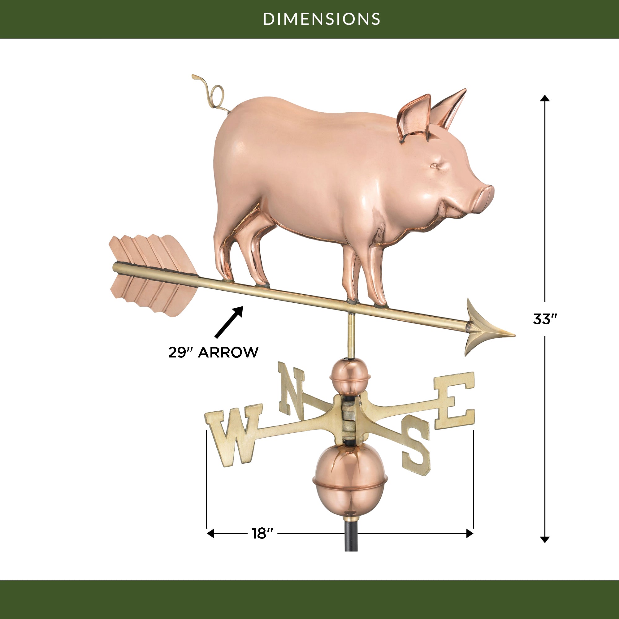 Country Pig Weathervane - Evira