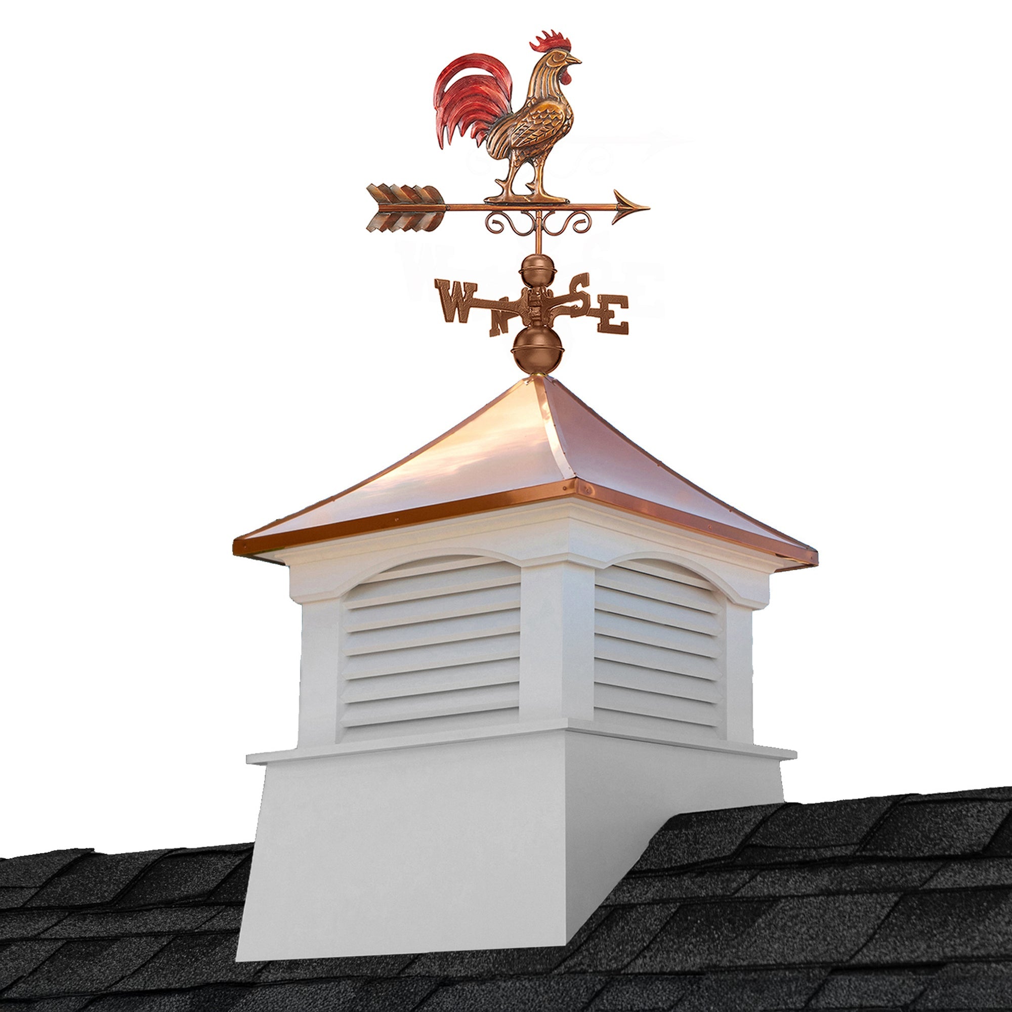 Coventry Vinyl Cupola Set – Copper Roof & Red Rooster - Evira