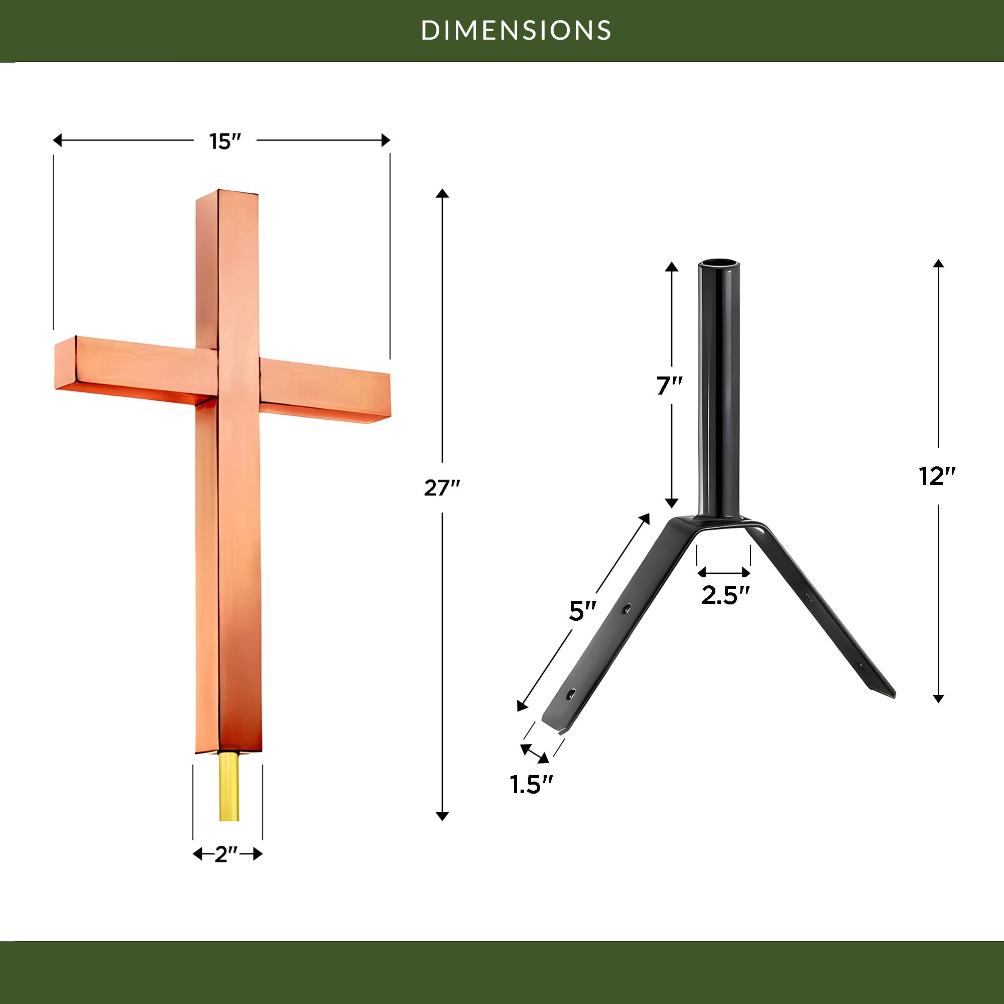 Cross Finial - Pure Copper by Evira - Evira
