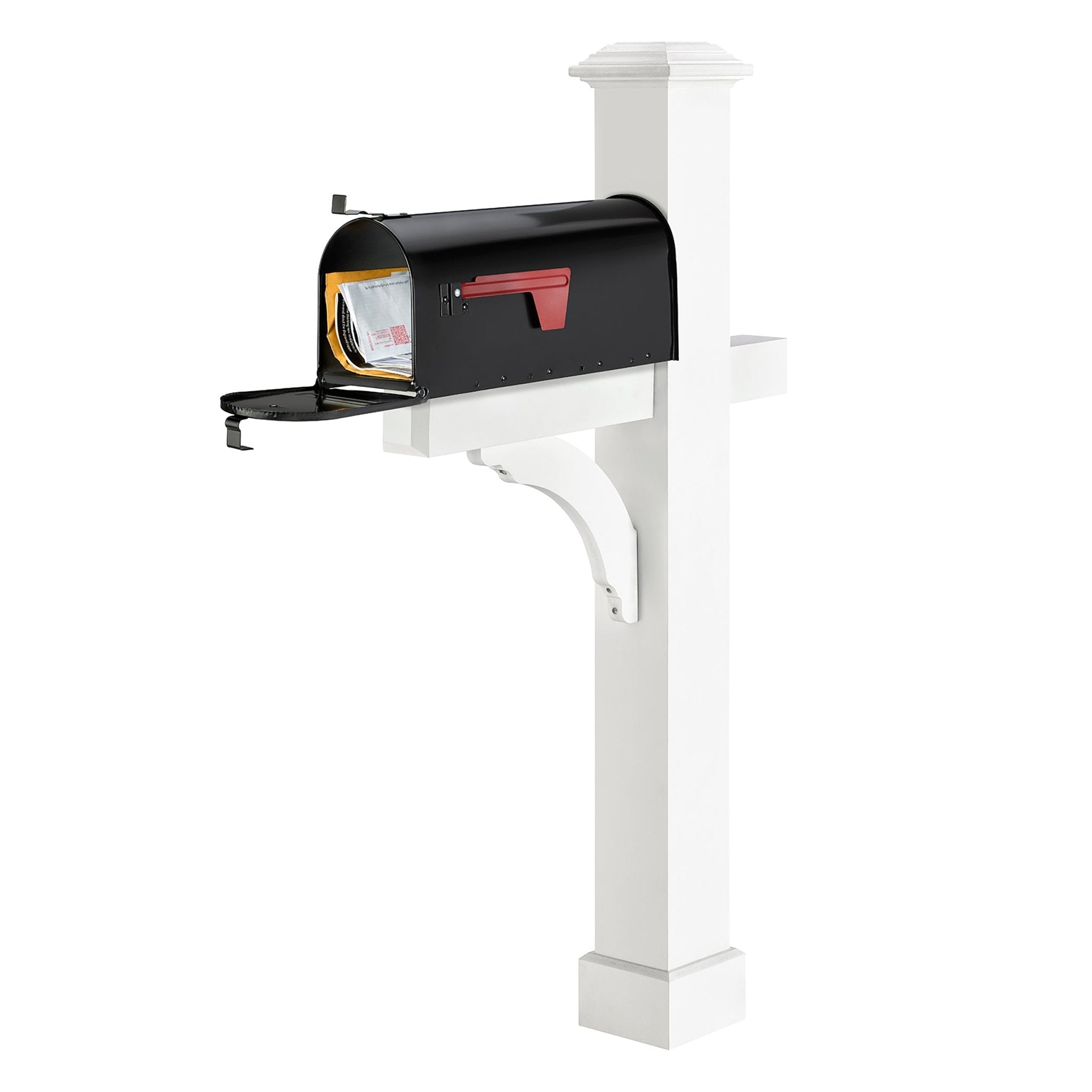 Essex Vinyl Mailbox Post with Classic Mailbox - Evira