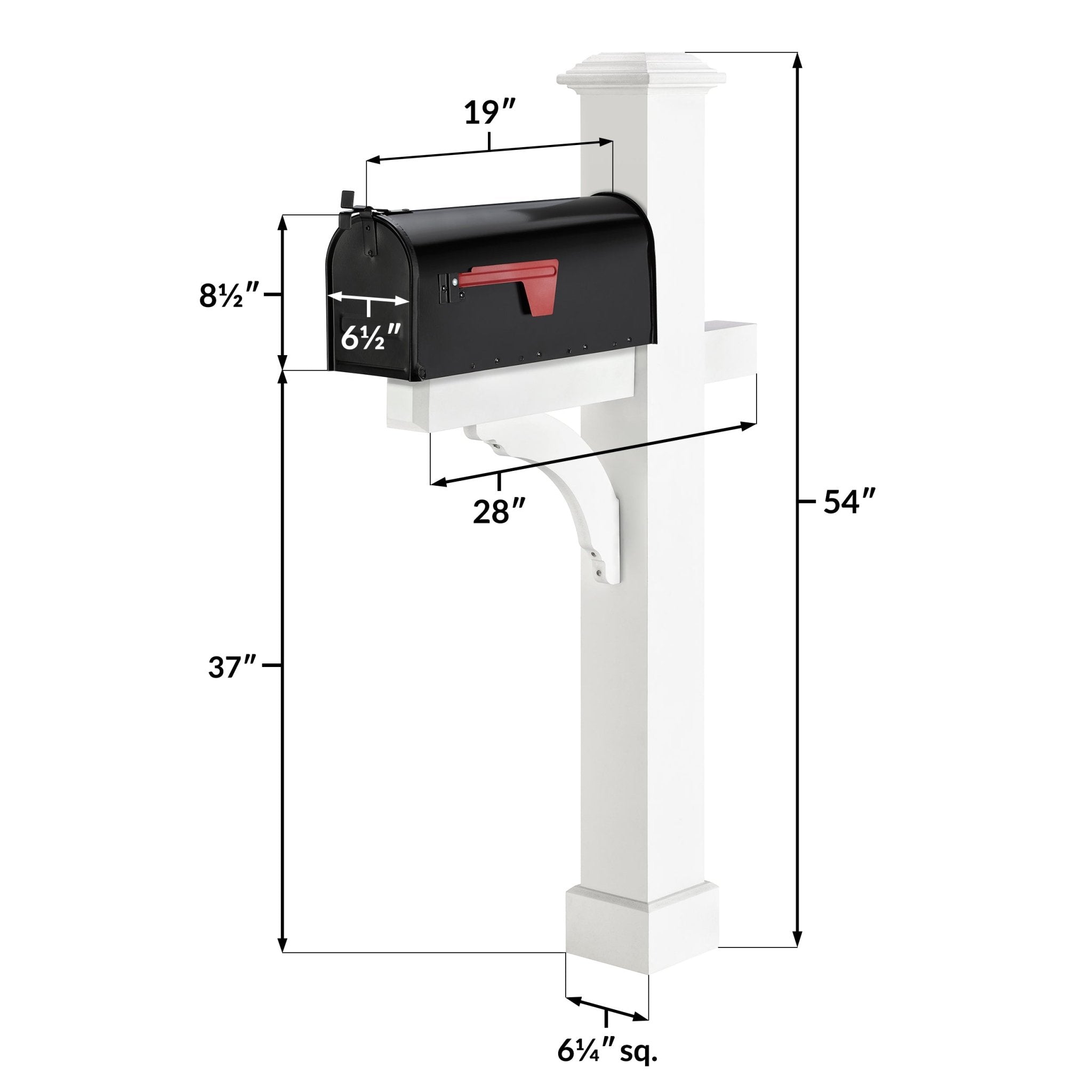 Essex Vinyl Mailbox Post with Classic Mailbox - Evira