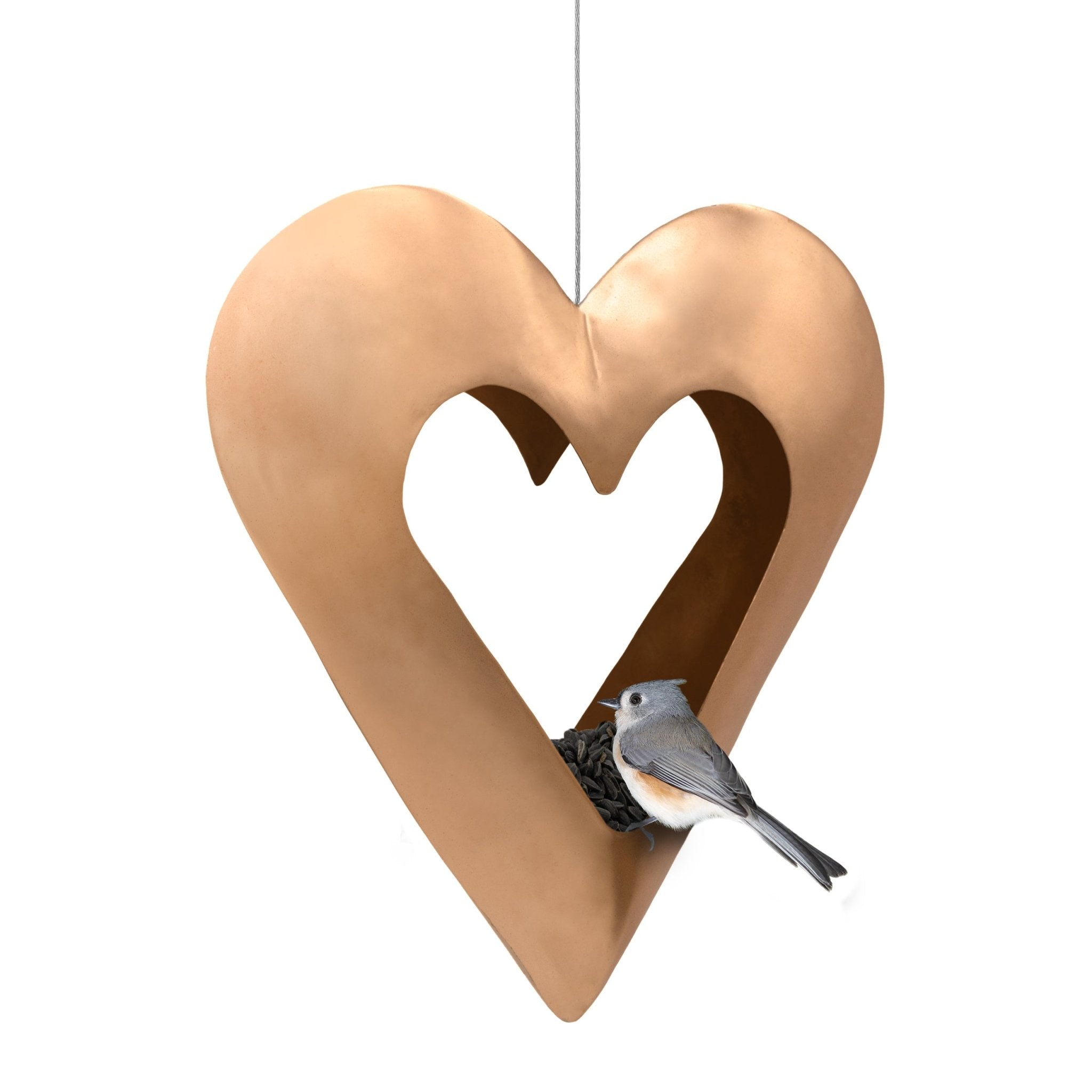 Fly Thru™ Copper Heart Bird Feeder - Evira