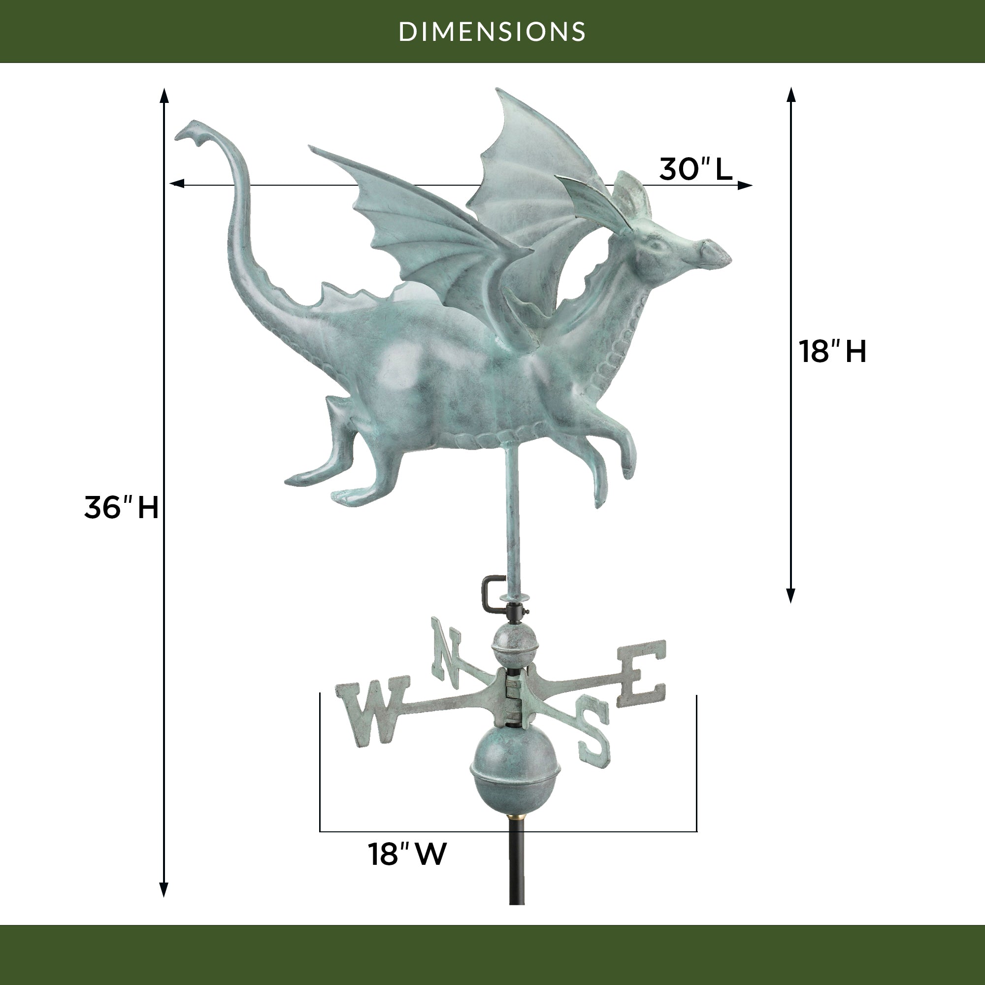 Flying Dragon Weathervane - Evira