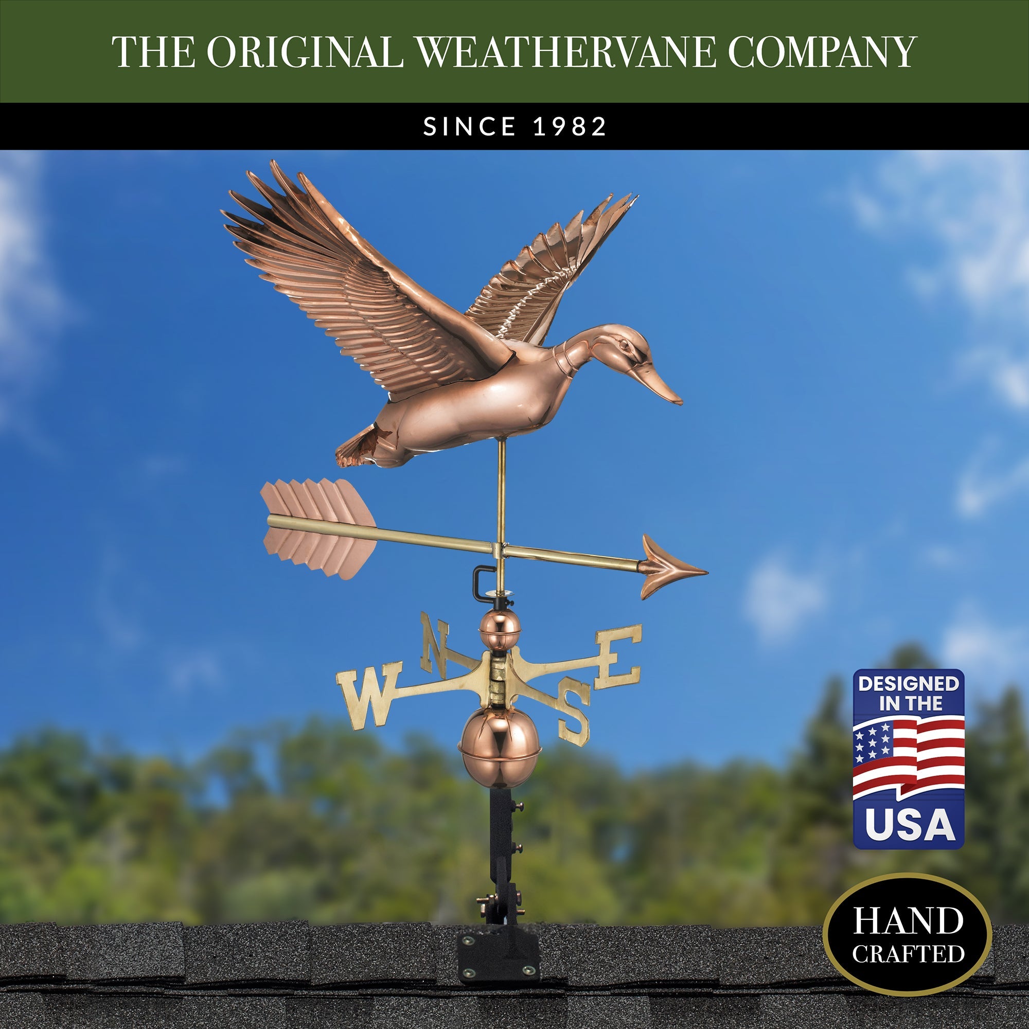 Flying Duck with Arrow Weathervane - Evira