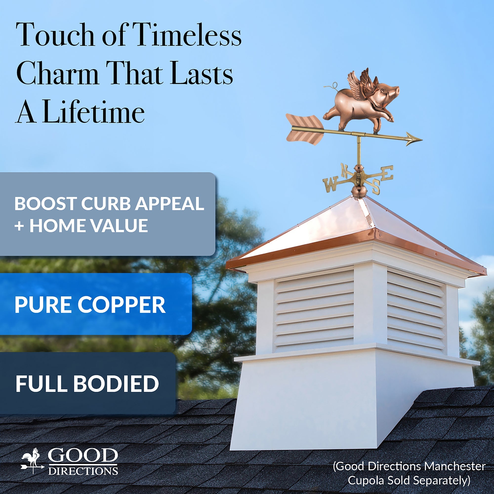 Flying Pig Cottage Weathervane - Evira