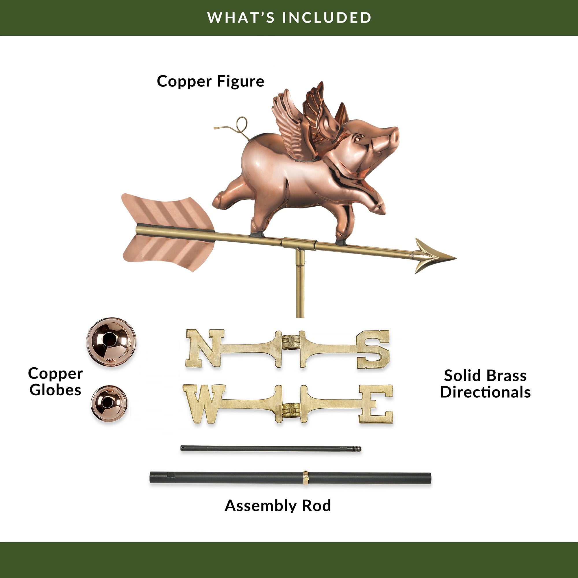 Flying Pig Cottage Weathervane - Evira