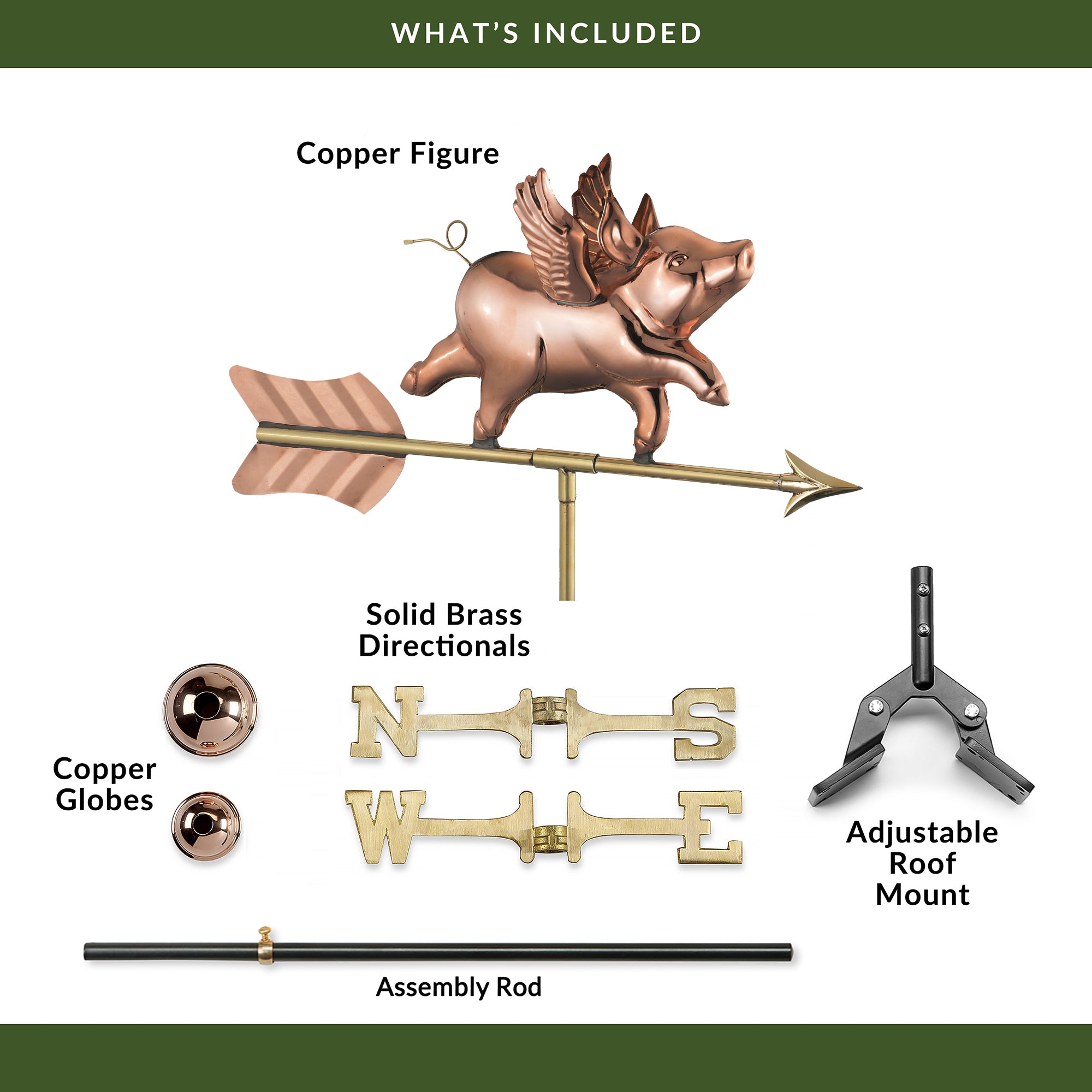 Flying Pig Cottage Weathervane - Evira