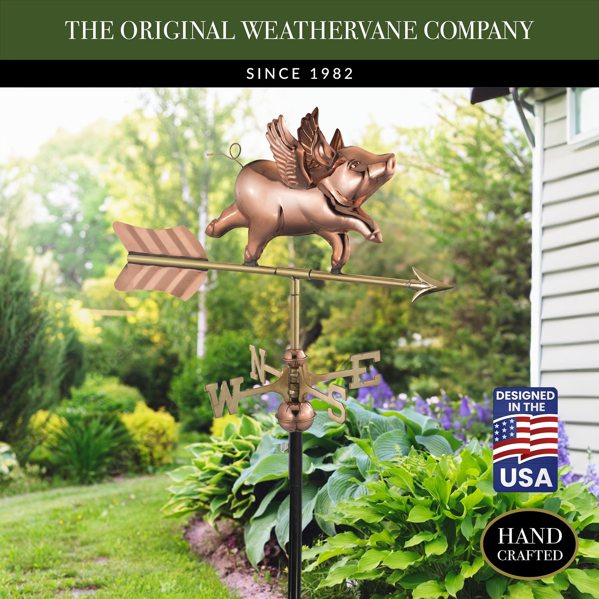 Flying Pig Garden Weathervane - Evira