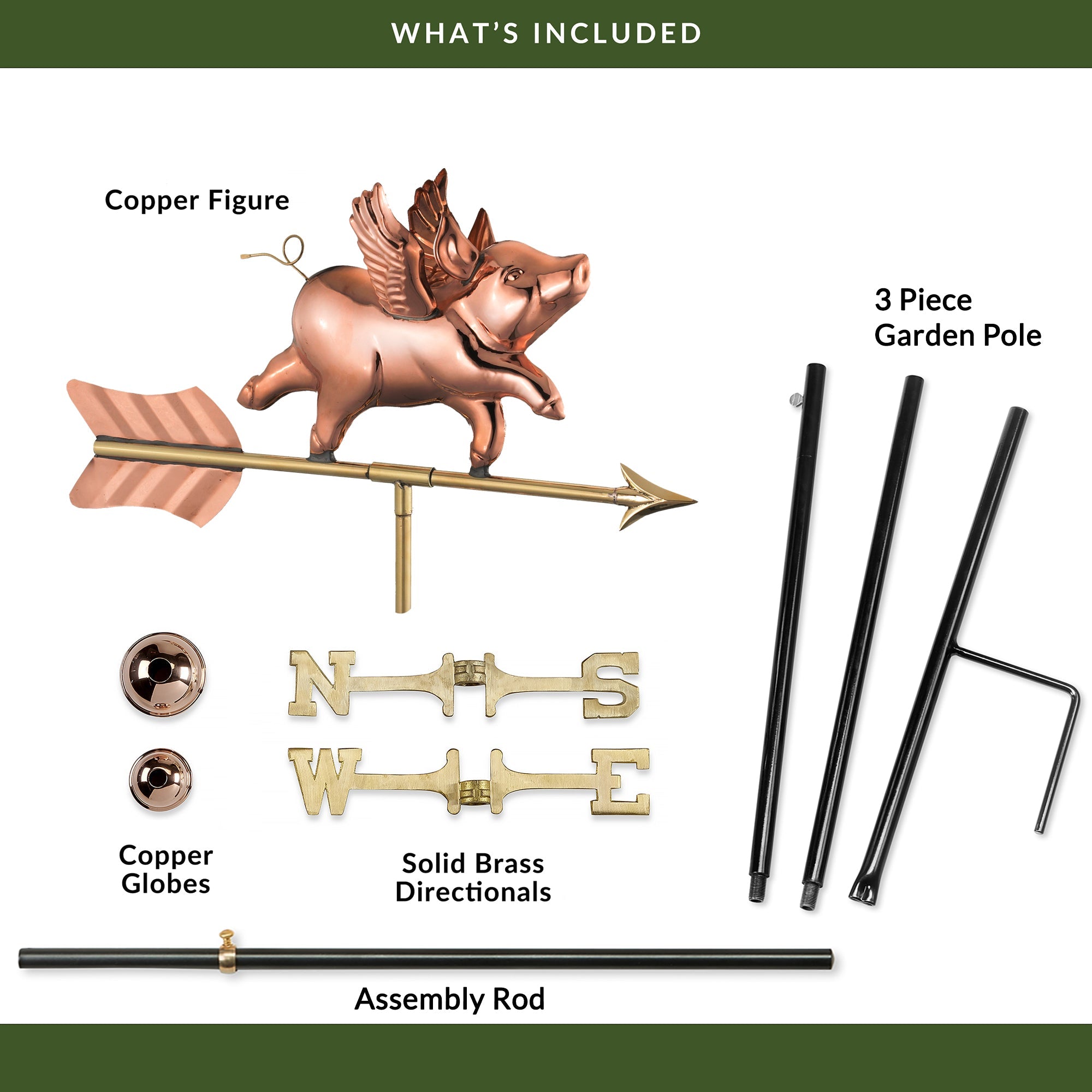 Flying Pig Garden Weathervane - Evira