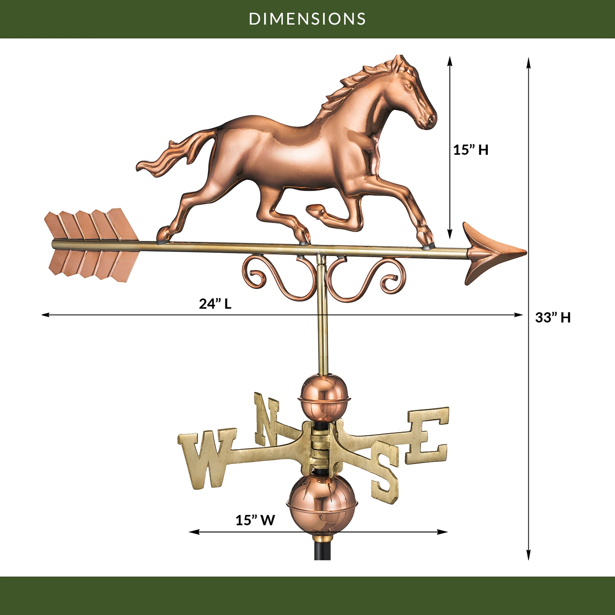 Galloping Horse Weathervane - Evira