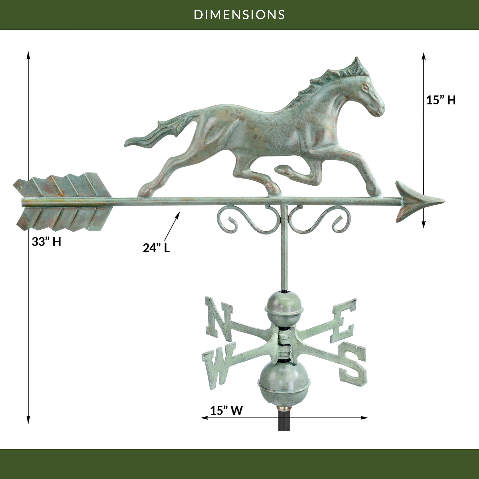 Galloping Horse Weathervane - Evira