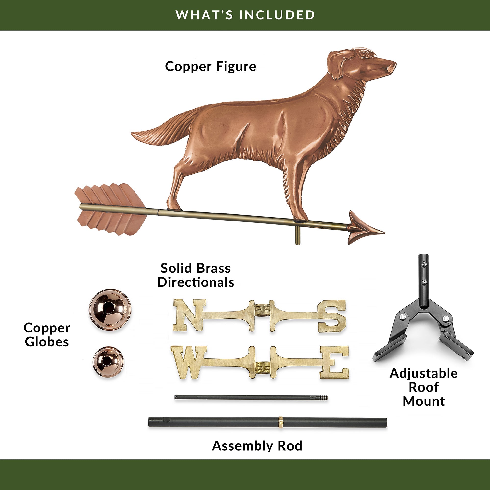 Golden Retriever Weathervane with Arrow - Evira