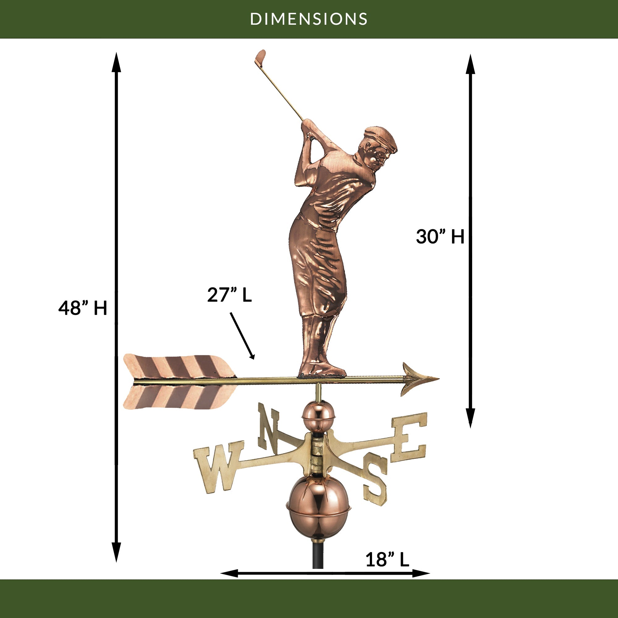 Golfer Weathervane - Evira