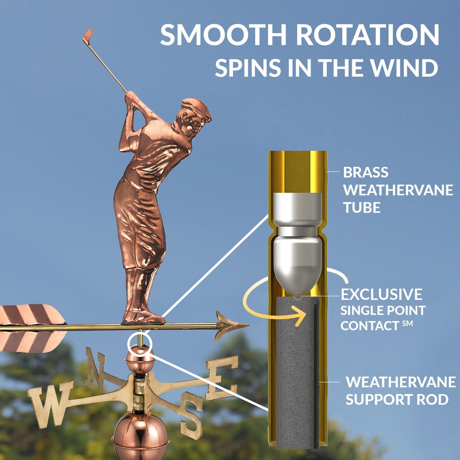 Golfer Weathervane - Evira