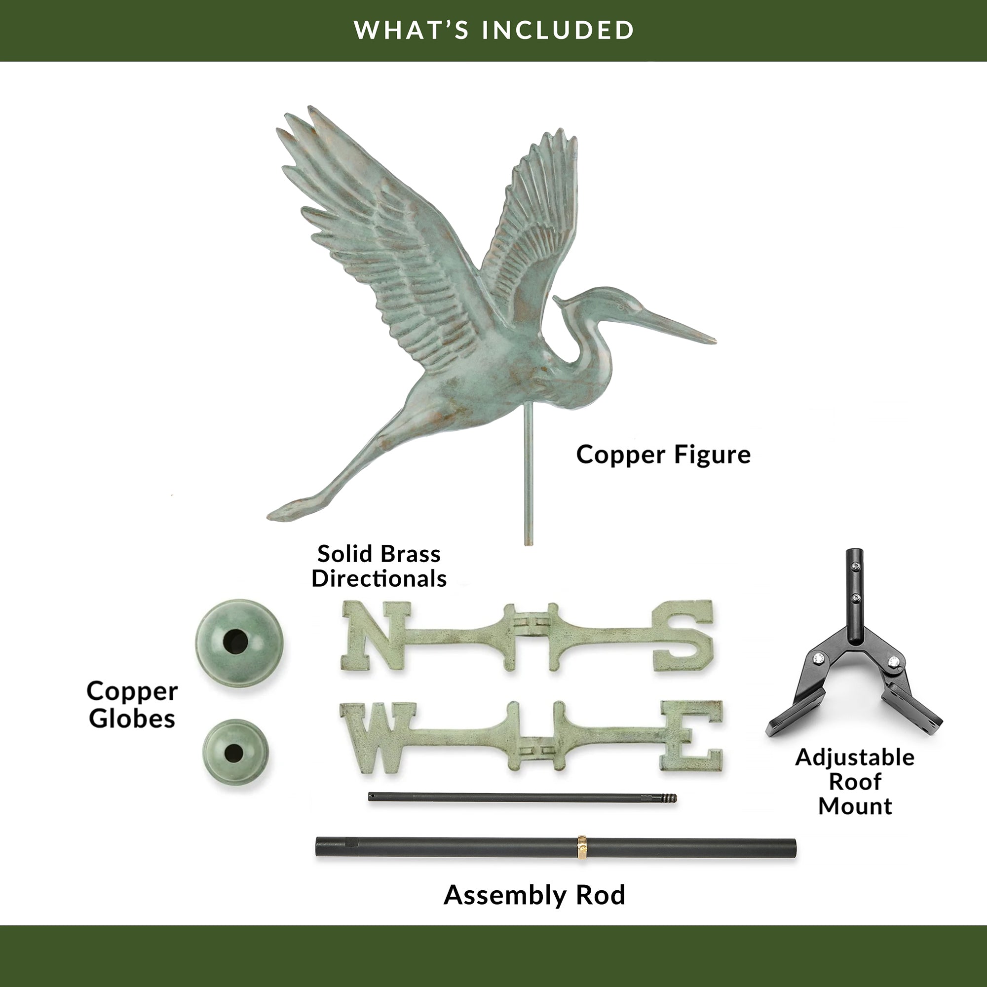 Graceful Blue Heron Weathervane - Evira