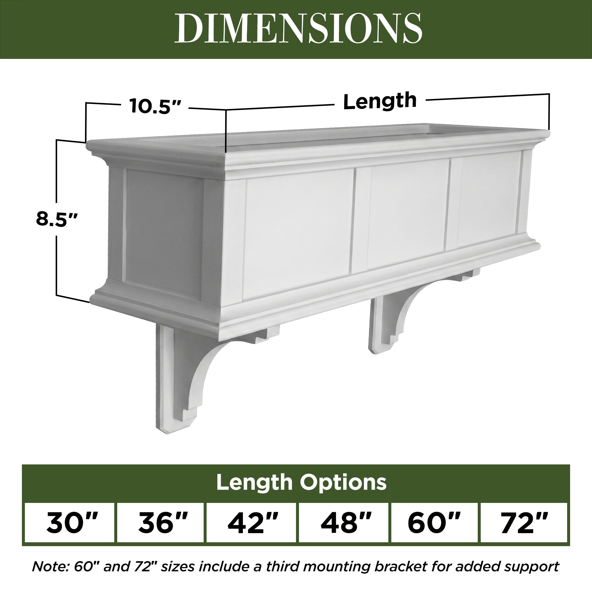 Greenwich Vinyl Window Box - Evira