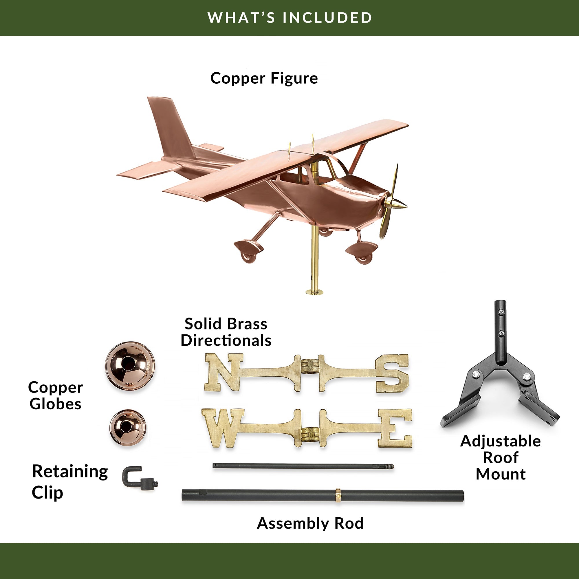 High Wing Plane Weathervane - Evira