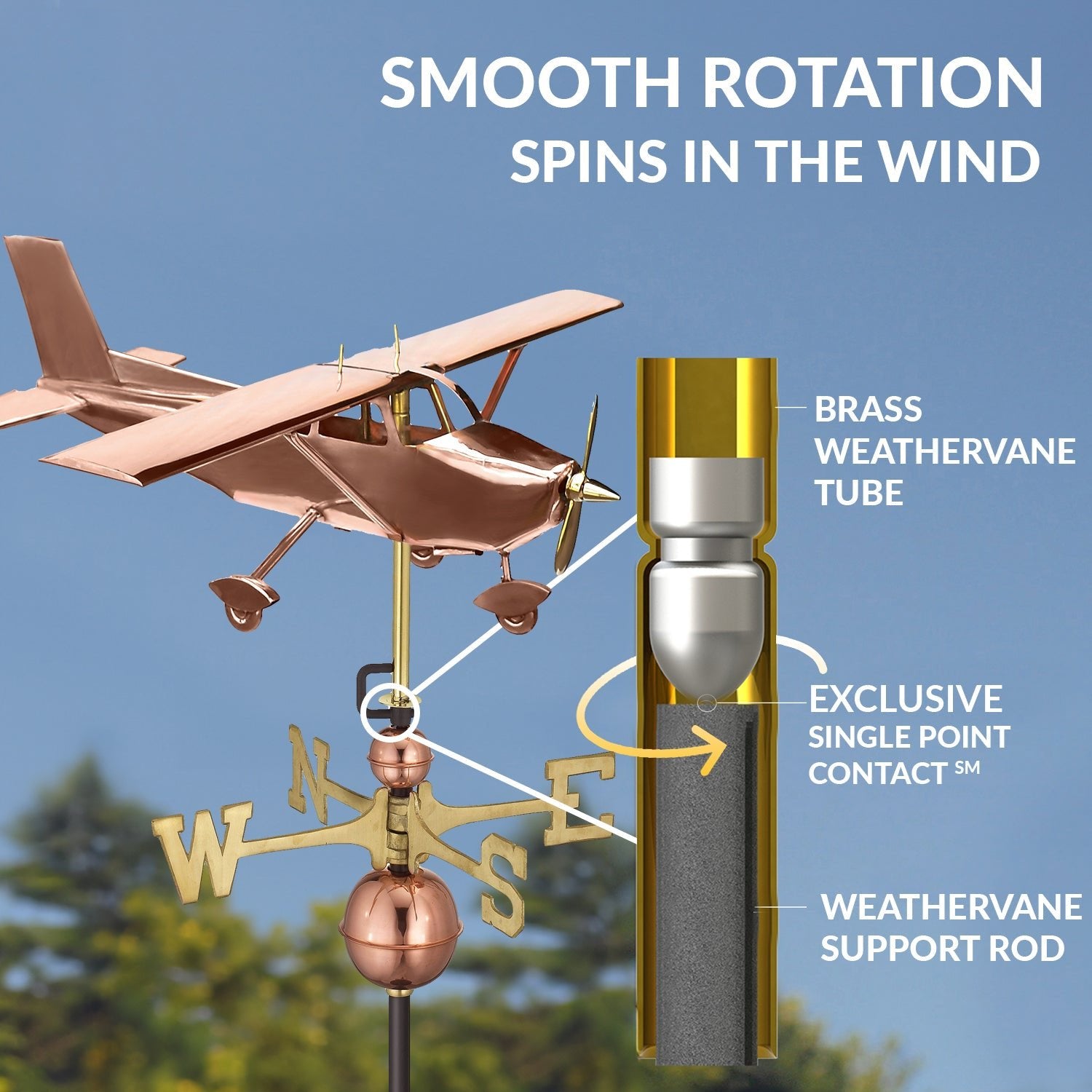 High Wing Plane Weathervane - Evira