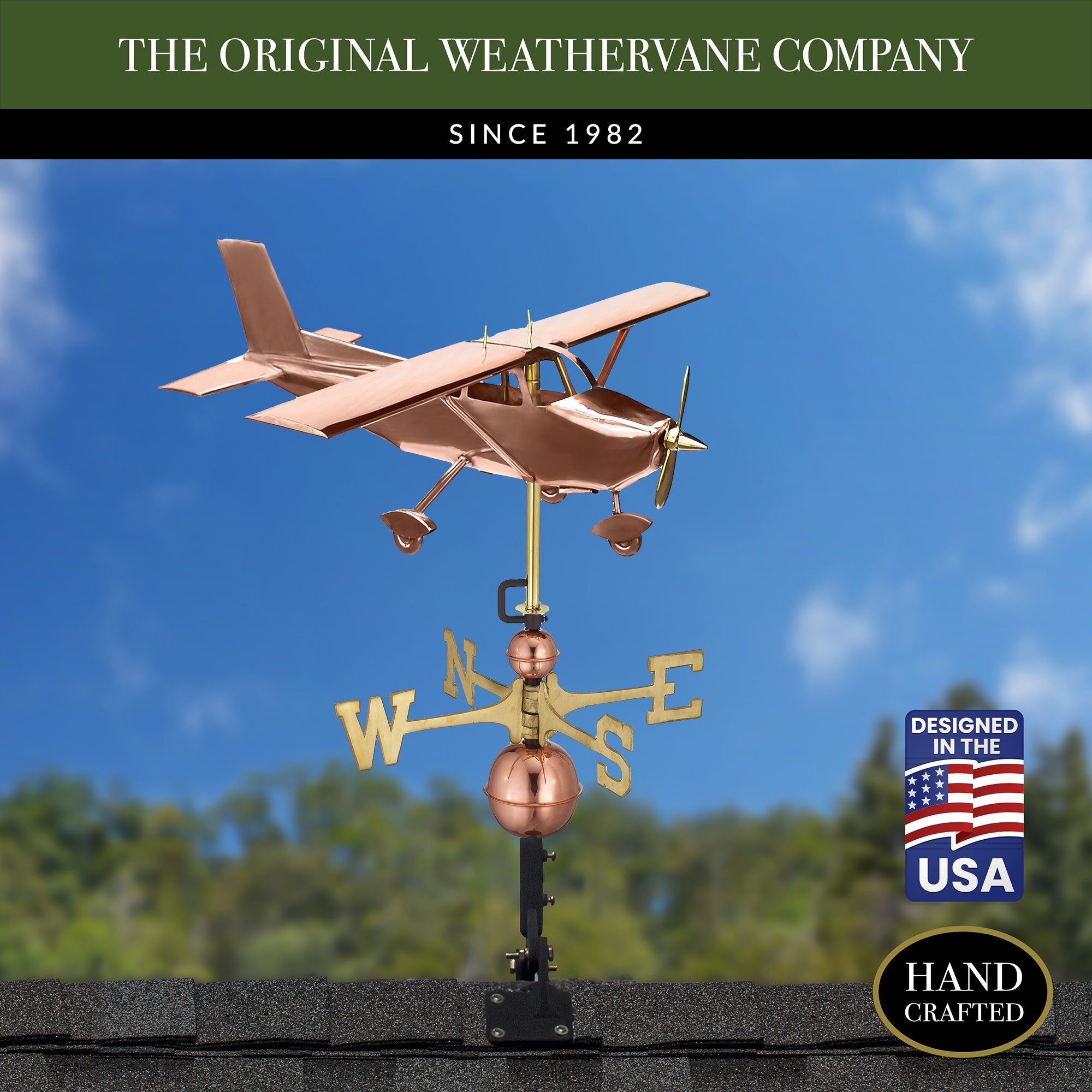 High Wing Plane Weathervane - Evira