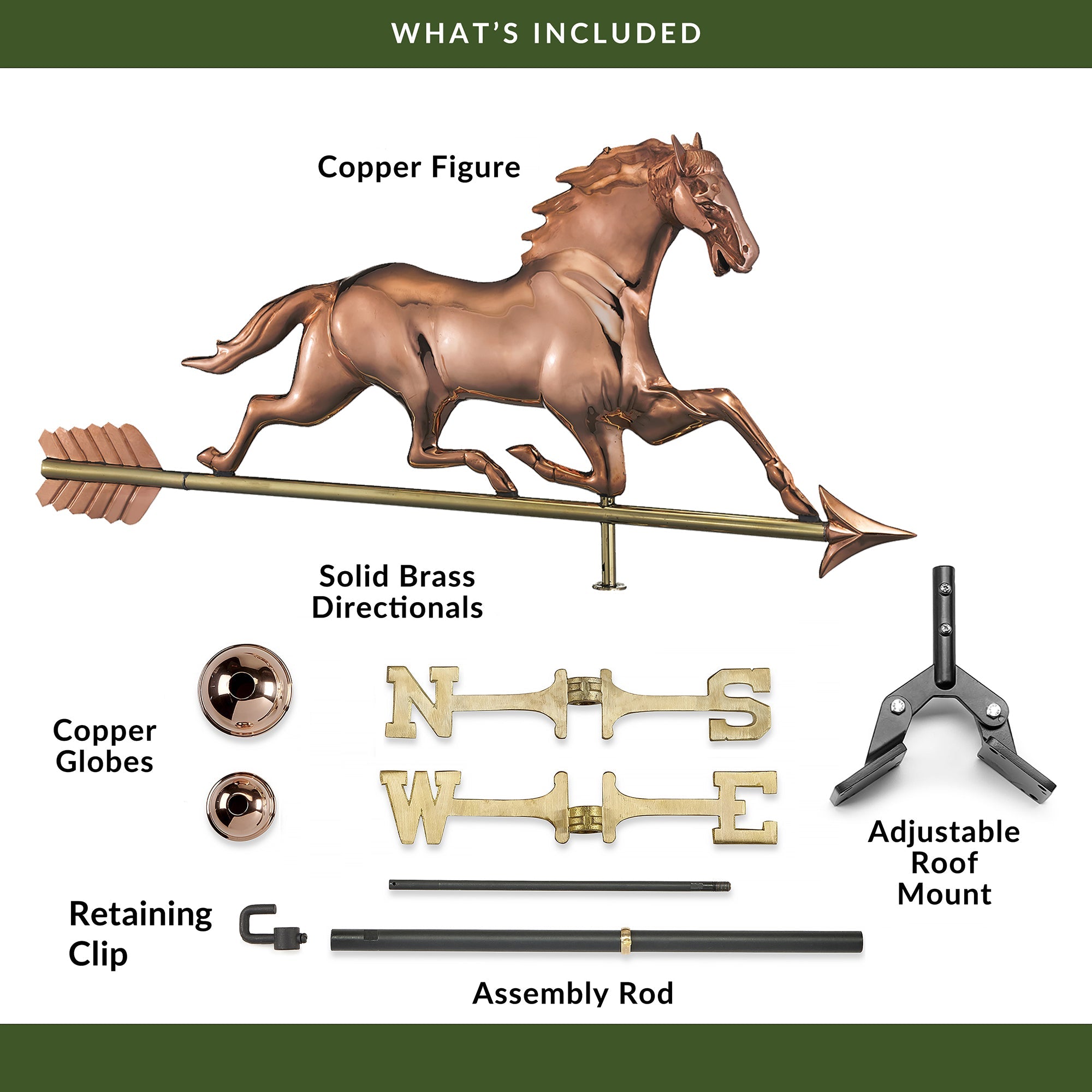 Horse Weathervane with Arrow - Evira