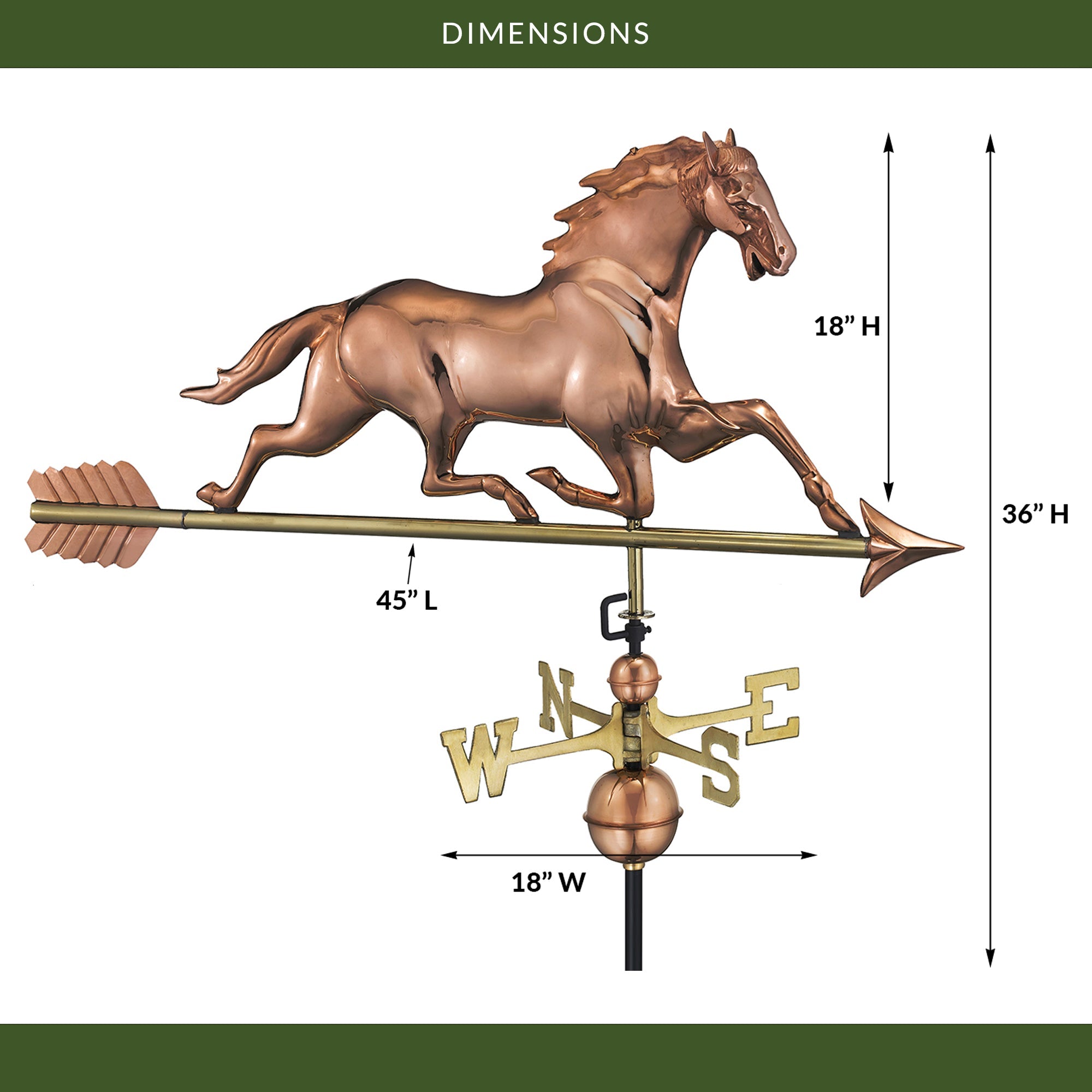 Horse Weathervane with Arrow - Evira