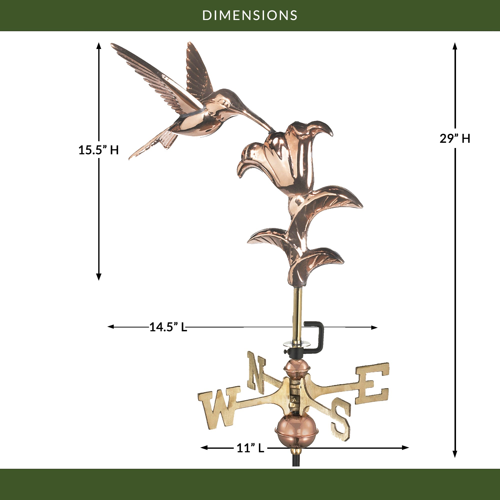 Hummingbird Cottage Weathervane - Evira