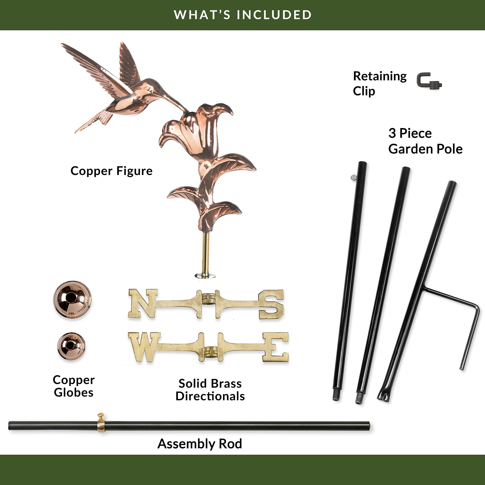 Hummingbird Garden Weathervane - Evira