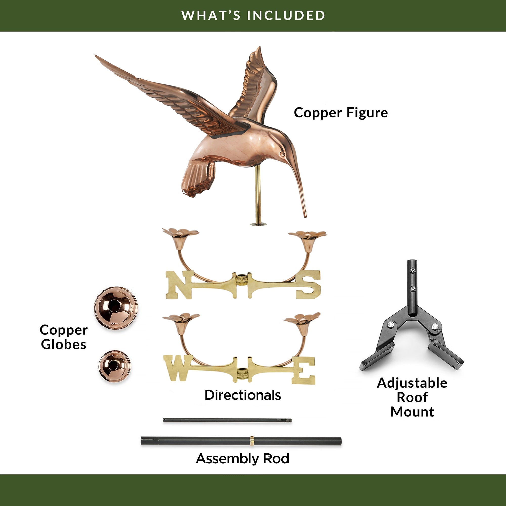 Hummingbird with Flowers Weathervane - Evira