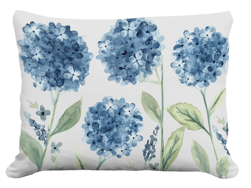 Hydrangea Fields Decorative Pillow - Indoor & Outdoor Accent - Evira