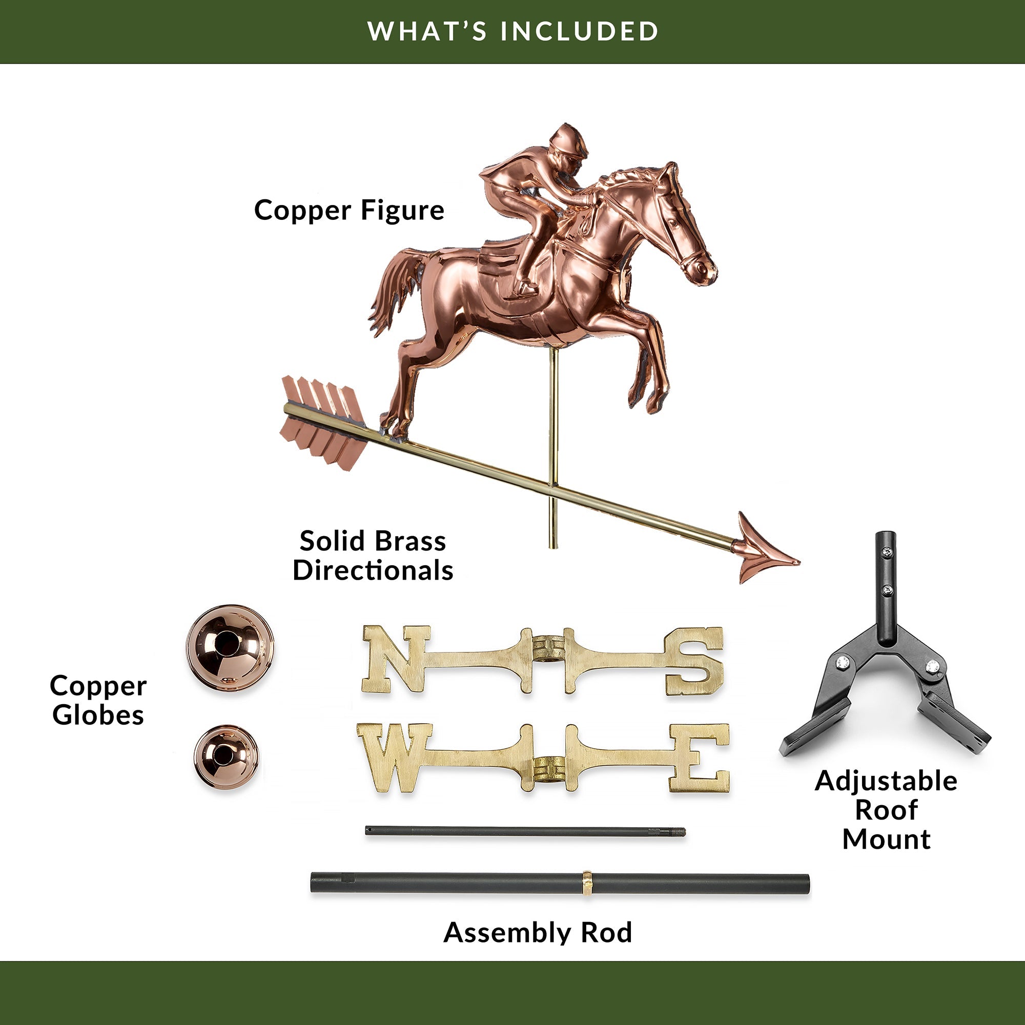 Jumping Horse & Rider Weathervane - Evira