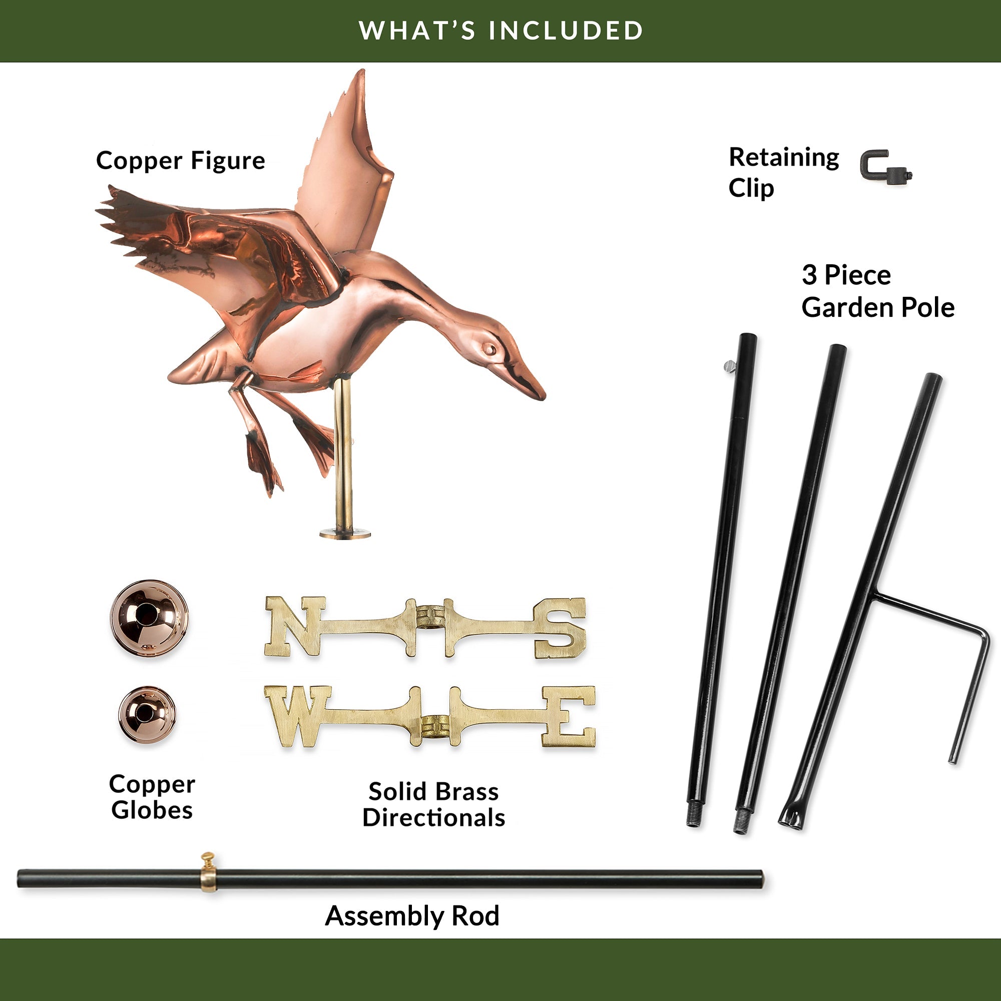 Landing Duck Garden Weathervane - Evira